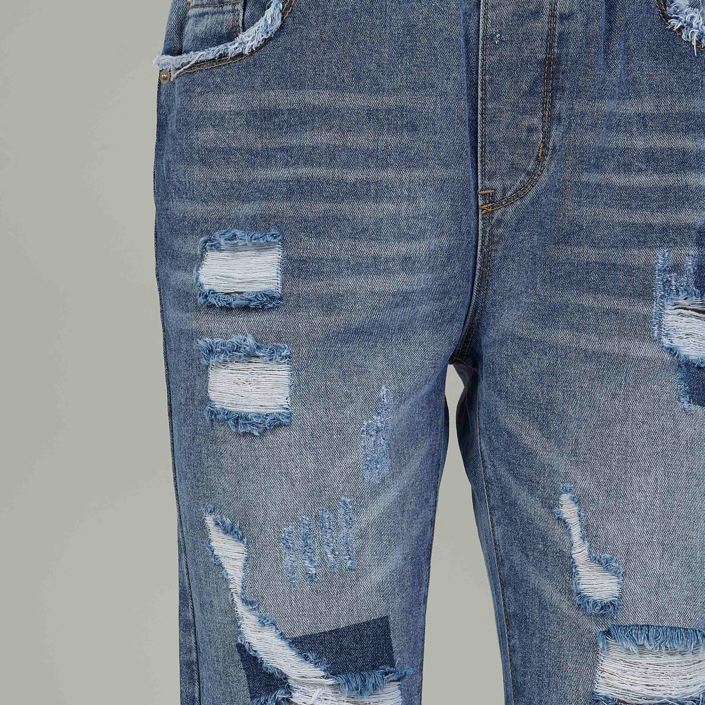 2Xtremz Boyfriend Fit Cropped Distressed Mid Waist Jeans with Frayed Grazers-women-clothing-bottoms-jeans-image-3