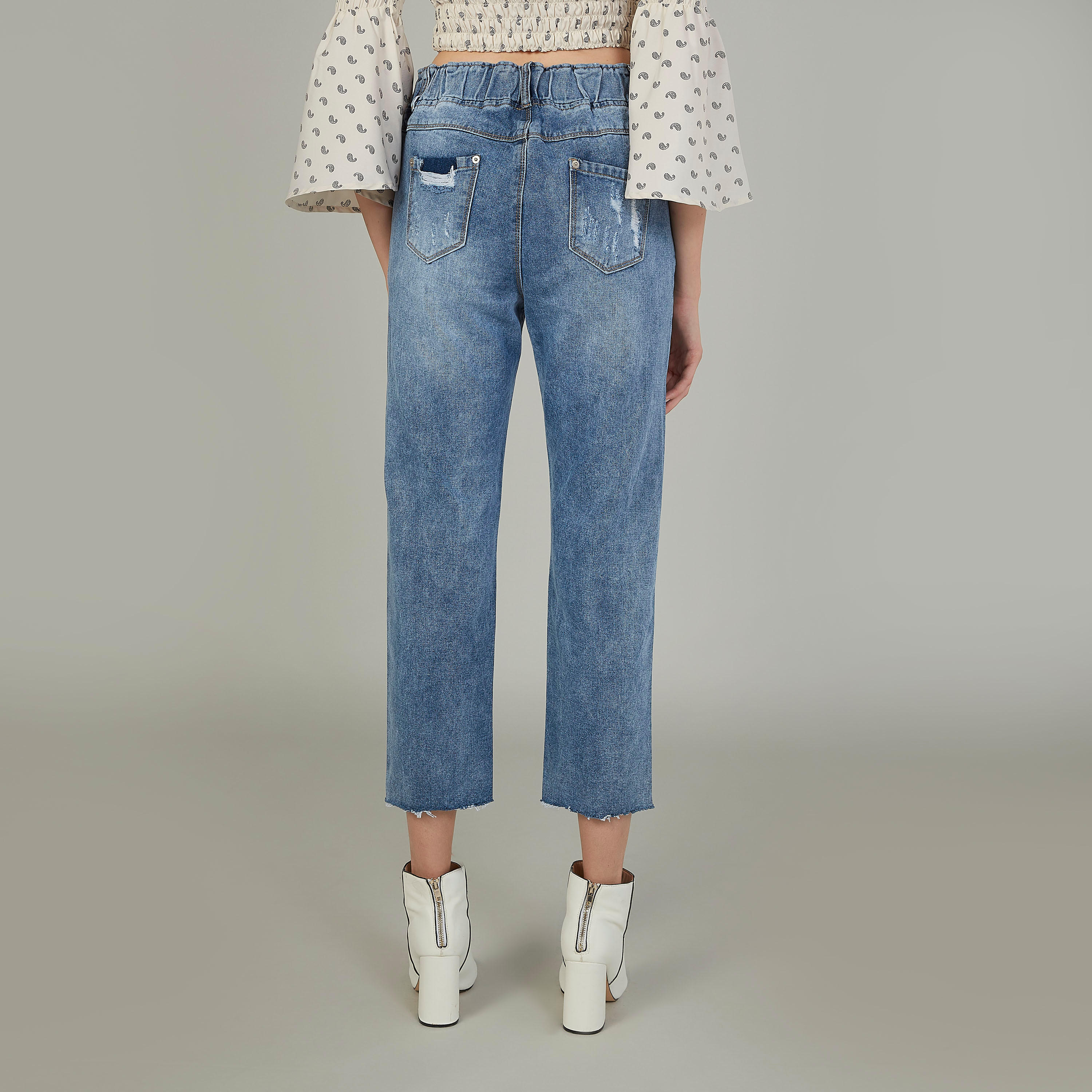 2Xtremz Boyfriend Fit Cropped Distressed Mid Waist Jeans with Frayed Grazers-women-clothing-bottoms-jeans-image-4