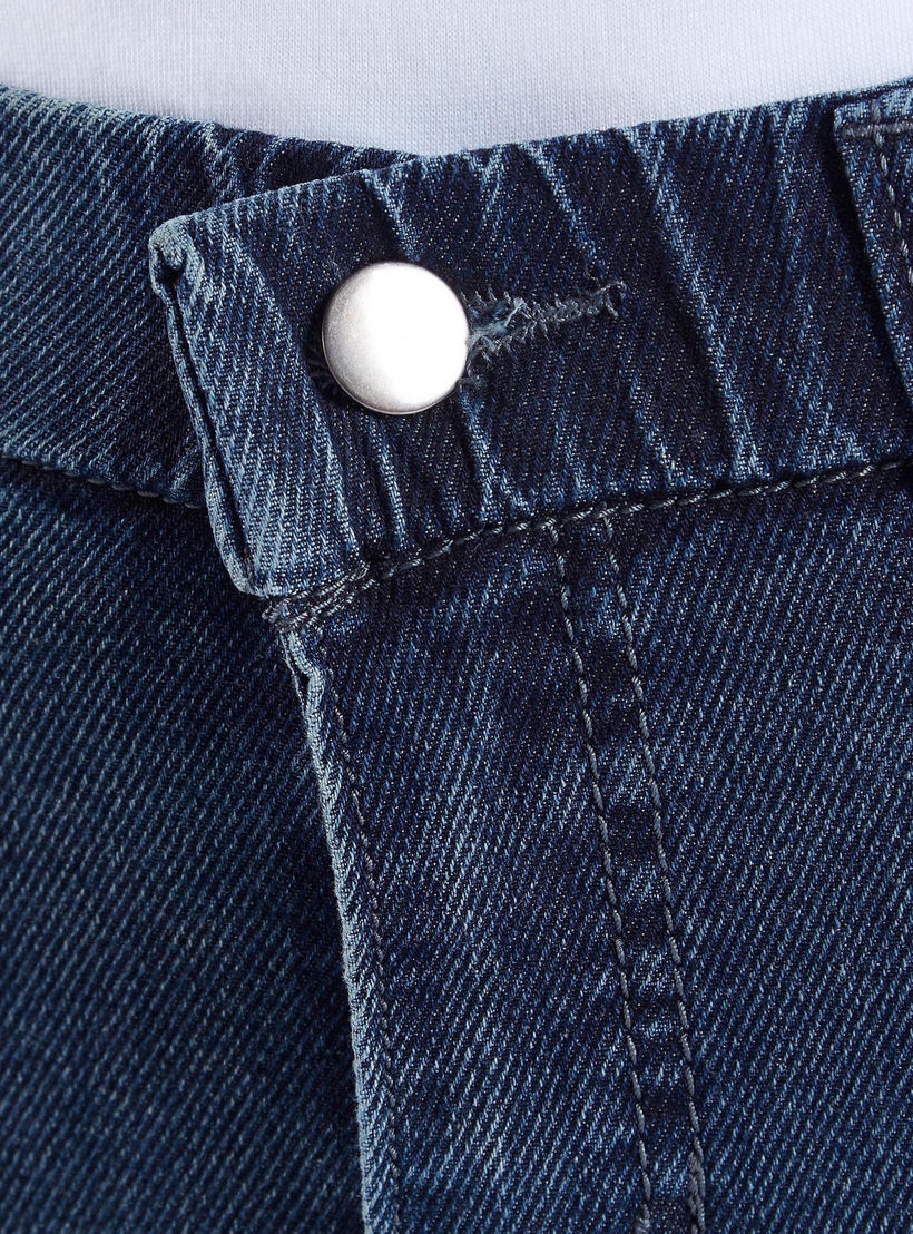 بنطلون جينز ممزق بخصر مرن متوسط الارتفاع وجيوب وعراوي حزام-women-clothing-bottoms-jeans-image-5