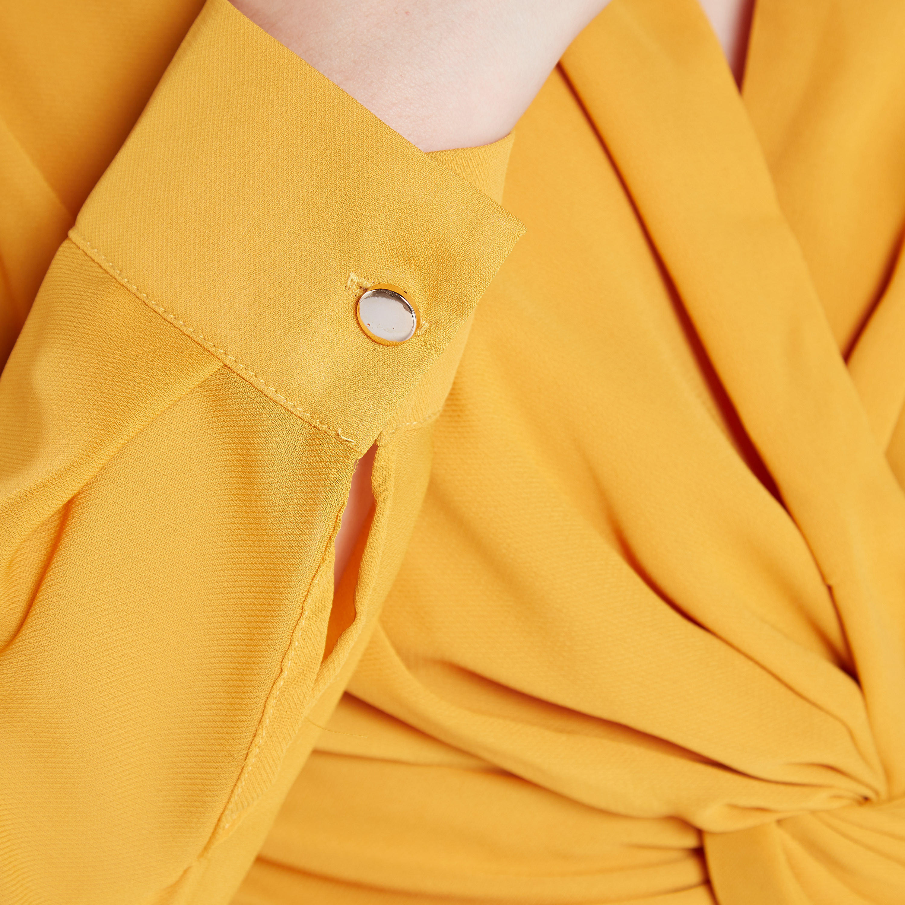 Plain Top with V-neck and Long Sleeves-women-clothing-shirtsandblouses-blouses-image-16