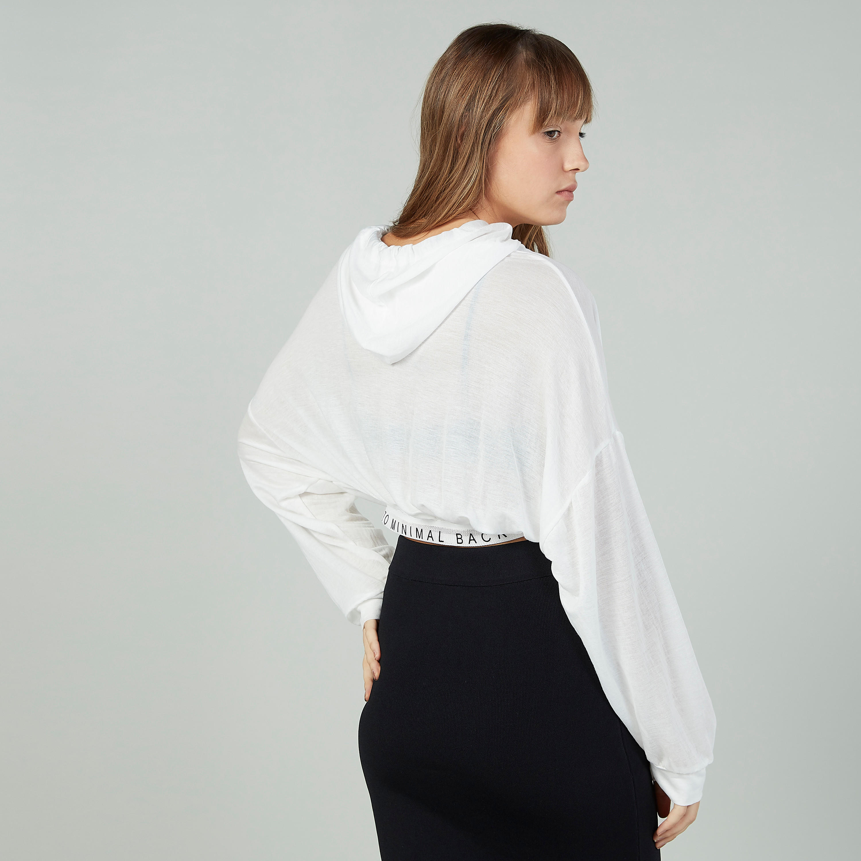 Plain Long Sleeves Sweatshirt with Printed Hem and Hood-women-winterwear-hoodiesandsweatshirts-hoodies-image-4