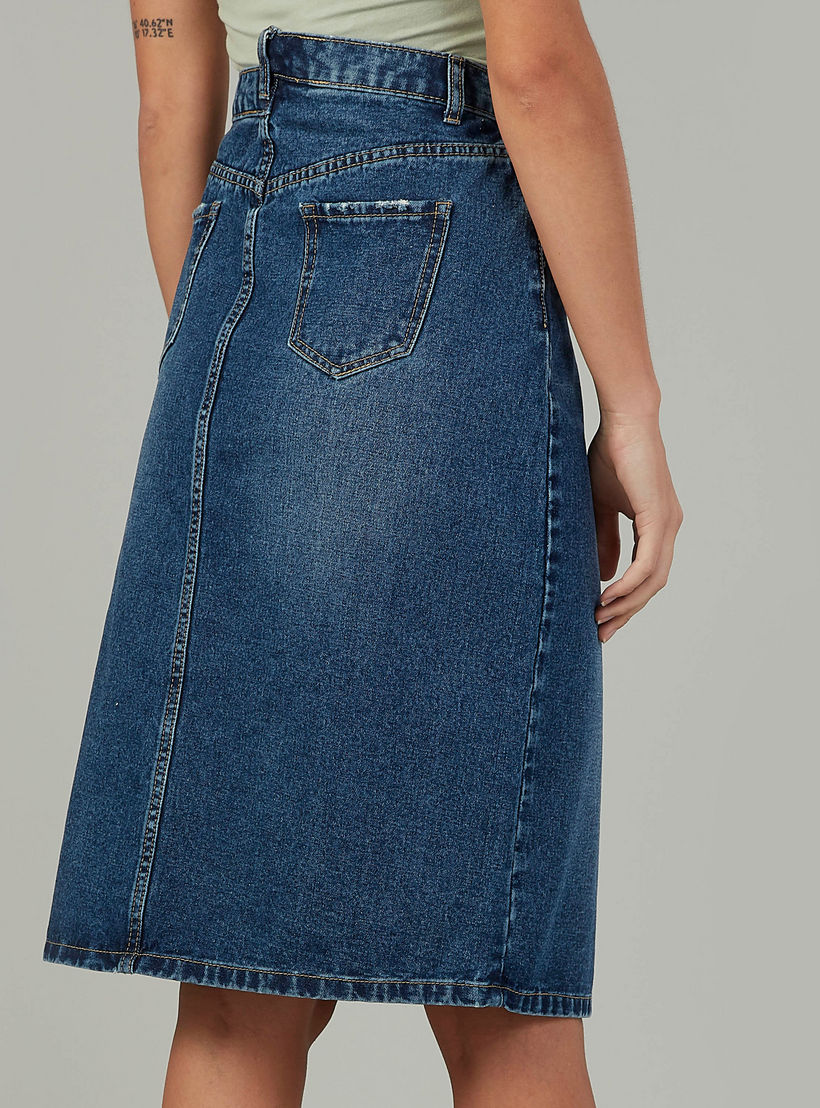 Denim Midi A-line Skirt with Pocket Detail and Belt Loops-women-clothing-bottoms-skirts-image-4