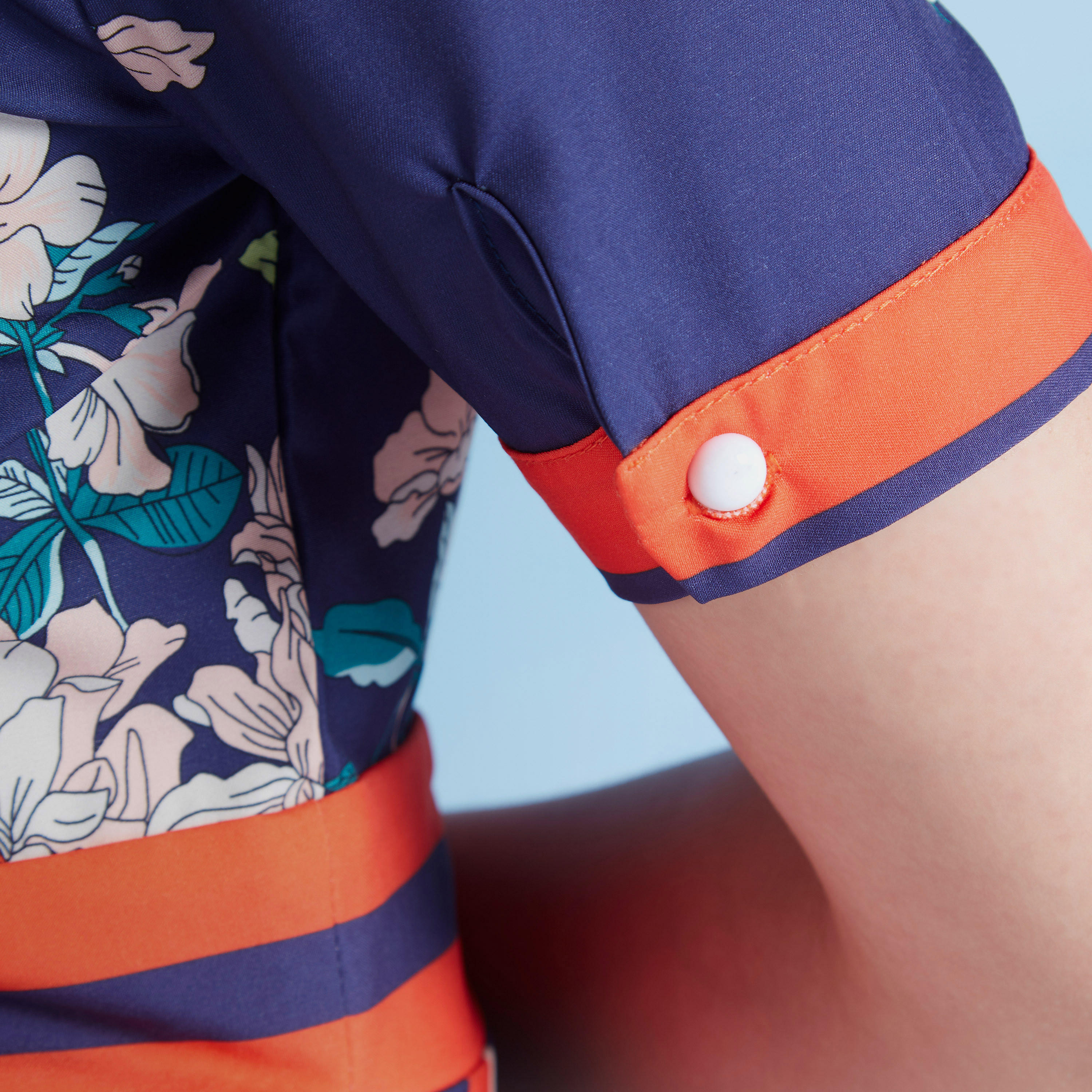 Floral Print Midi A-line Dress with Necktie and Short Sleeves-women-clothing-dresses-image-5