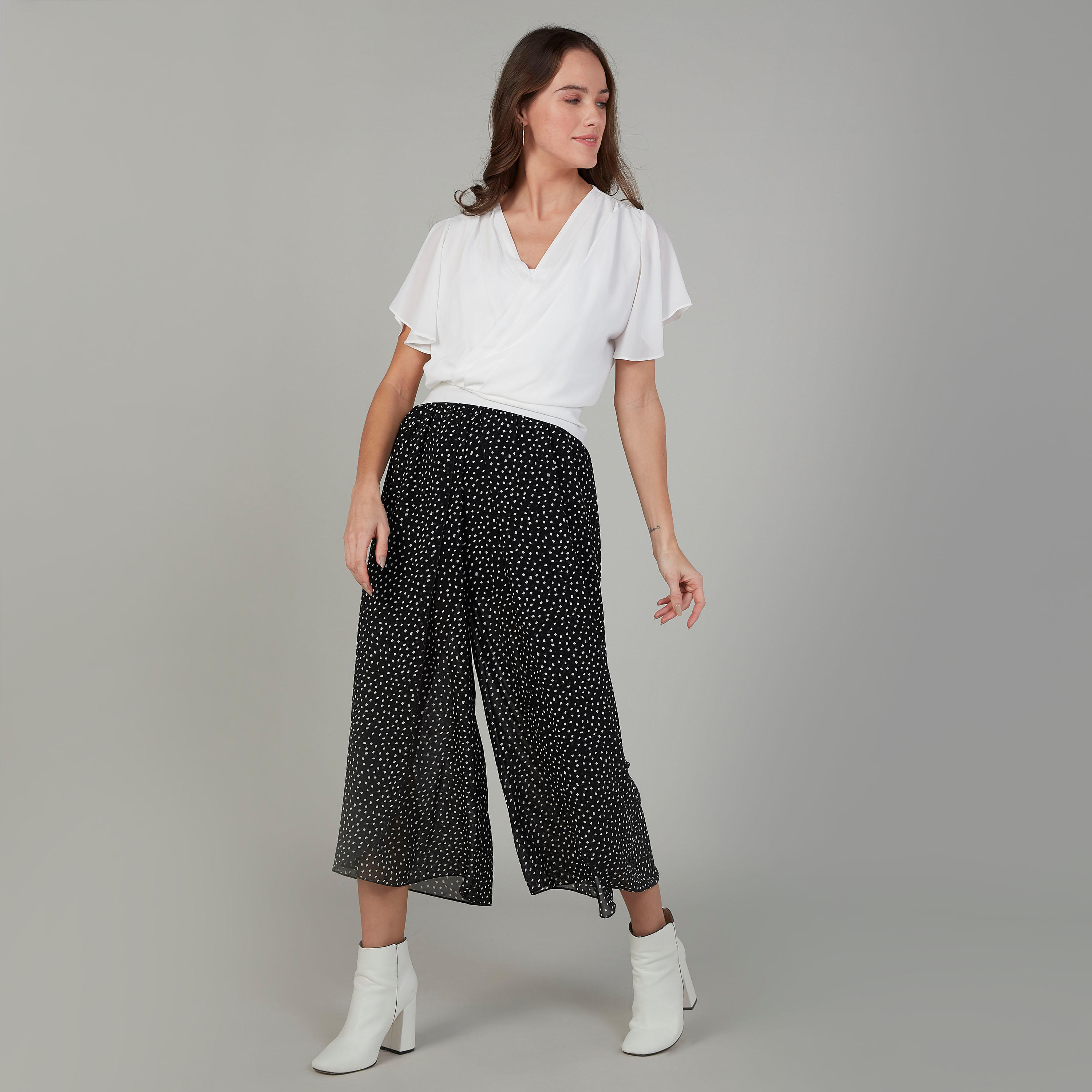 Polka Dot Printed High Waist Palazzo Pants with Elasticised Waistband-women-clothing-bottoms-trousers-image-2