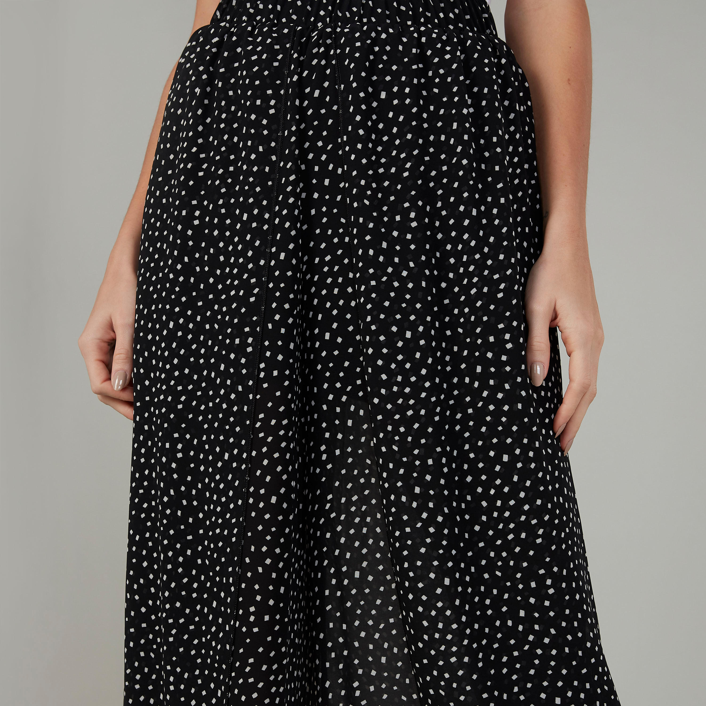 Polka Dot Printed High Waist Palazzo Pants with Elasticised Waistband-women-clothing-bottoms-trousers-image-3