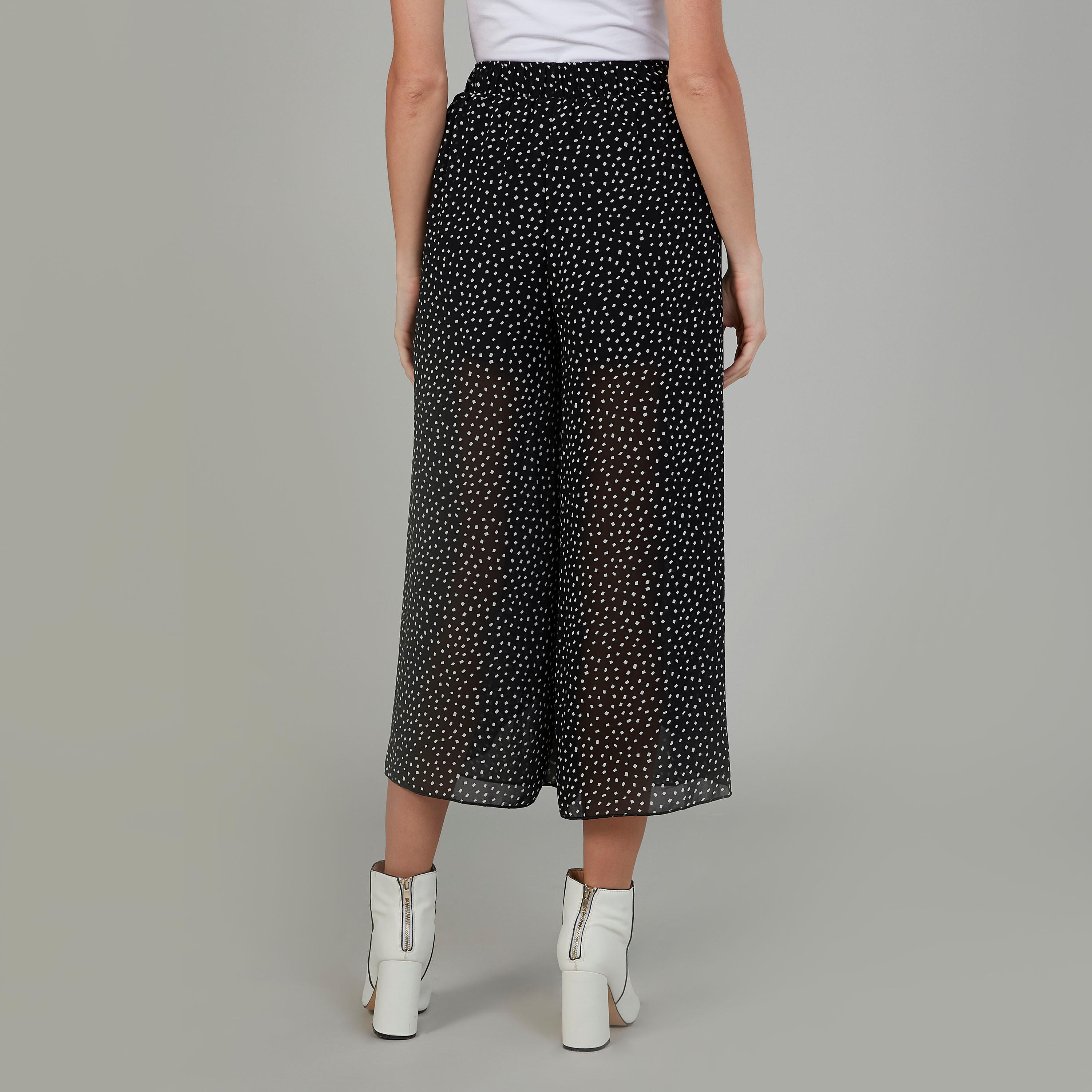 Polka Dot Printed High Waist Palazzo Pants with Elasticised Waistband-women-clothing-bottoms-trousers-image-4