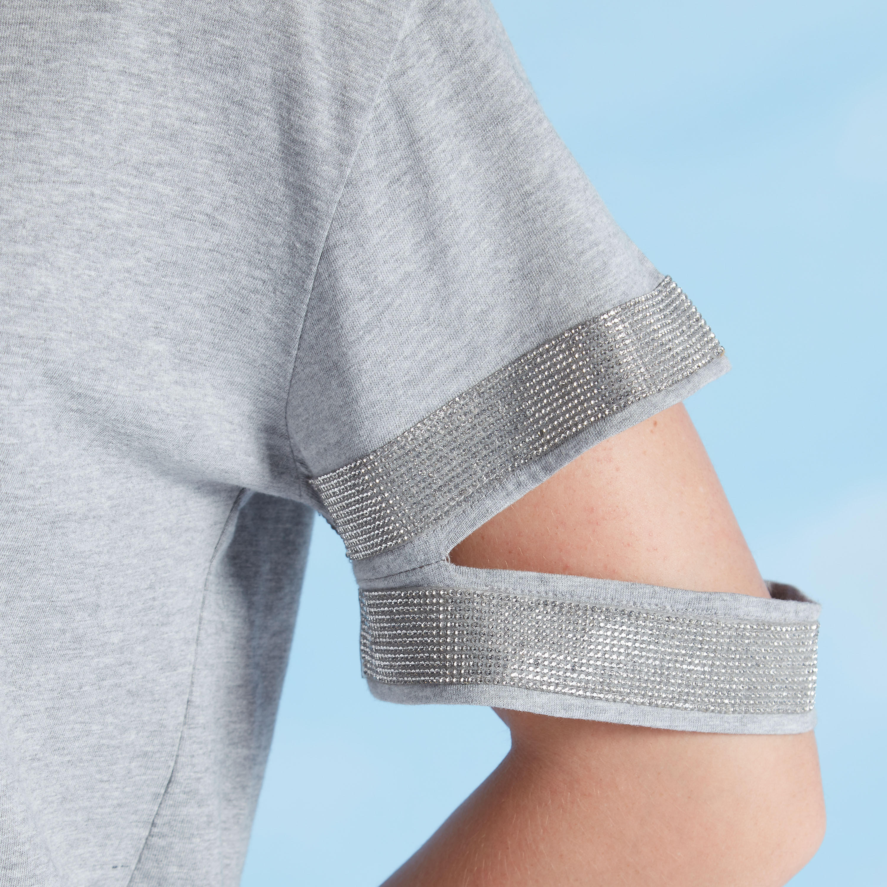 Solid T-shirt with Crew Neck and Drop Shoulder Sleeves-women-clothing-tshirts-image-3