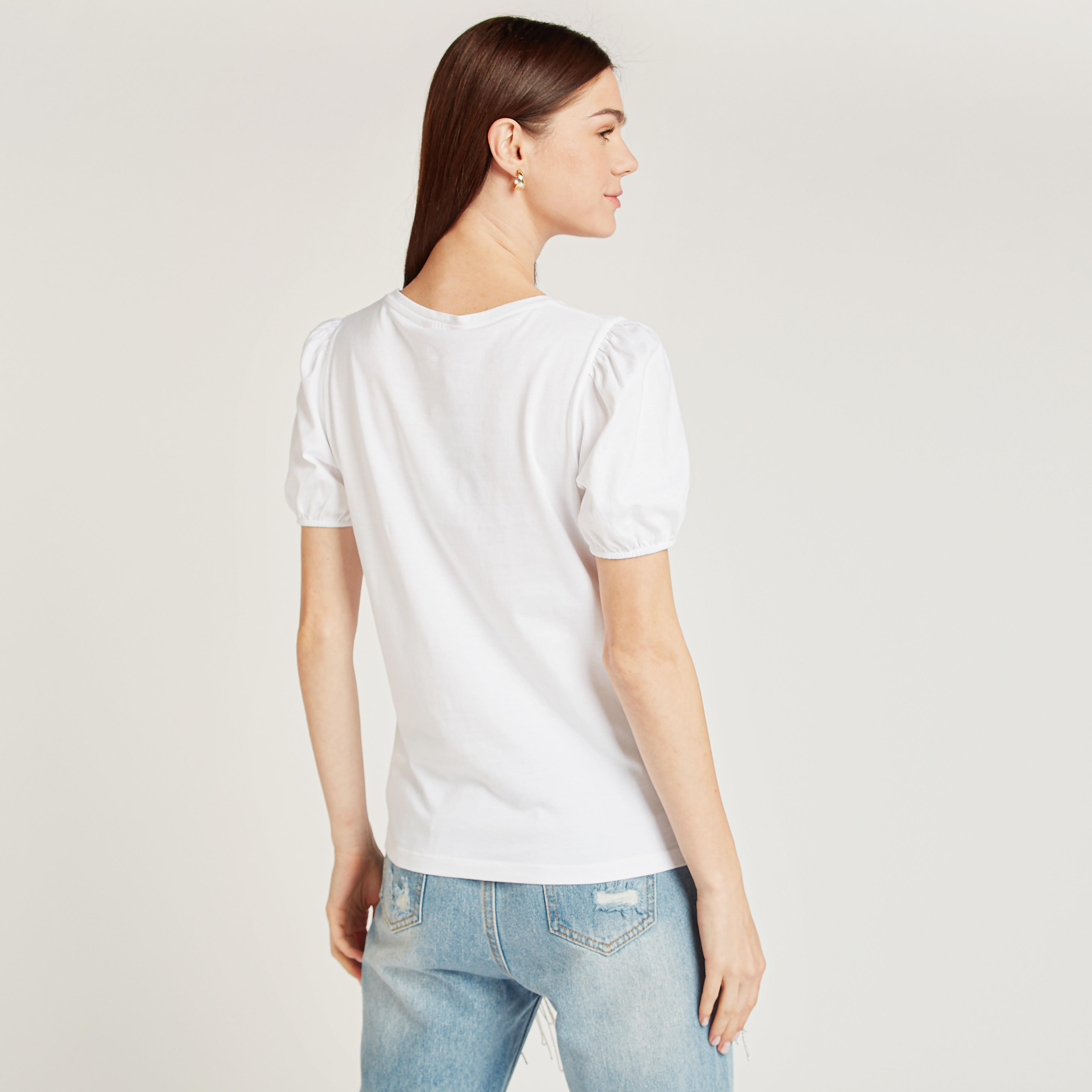 تيشيرت بياقة ضيّقة وأكمام قصيرة وتزيينات-women-clothing-tshirts-image-4