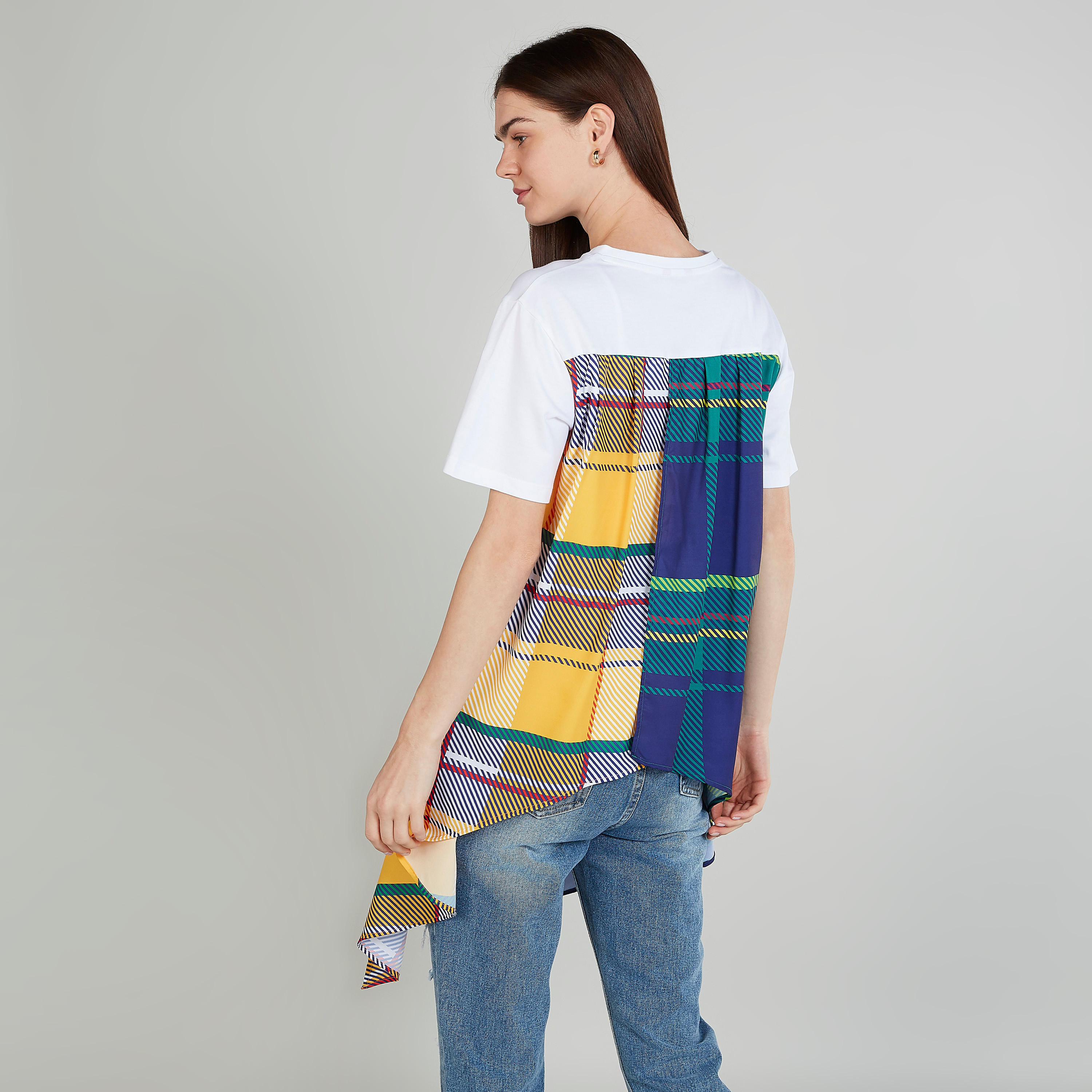 Cut and Sew T-shirt with Round Neck-women-clothing-tshirts-image-4
