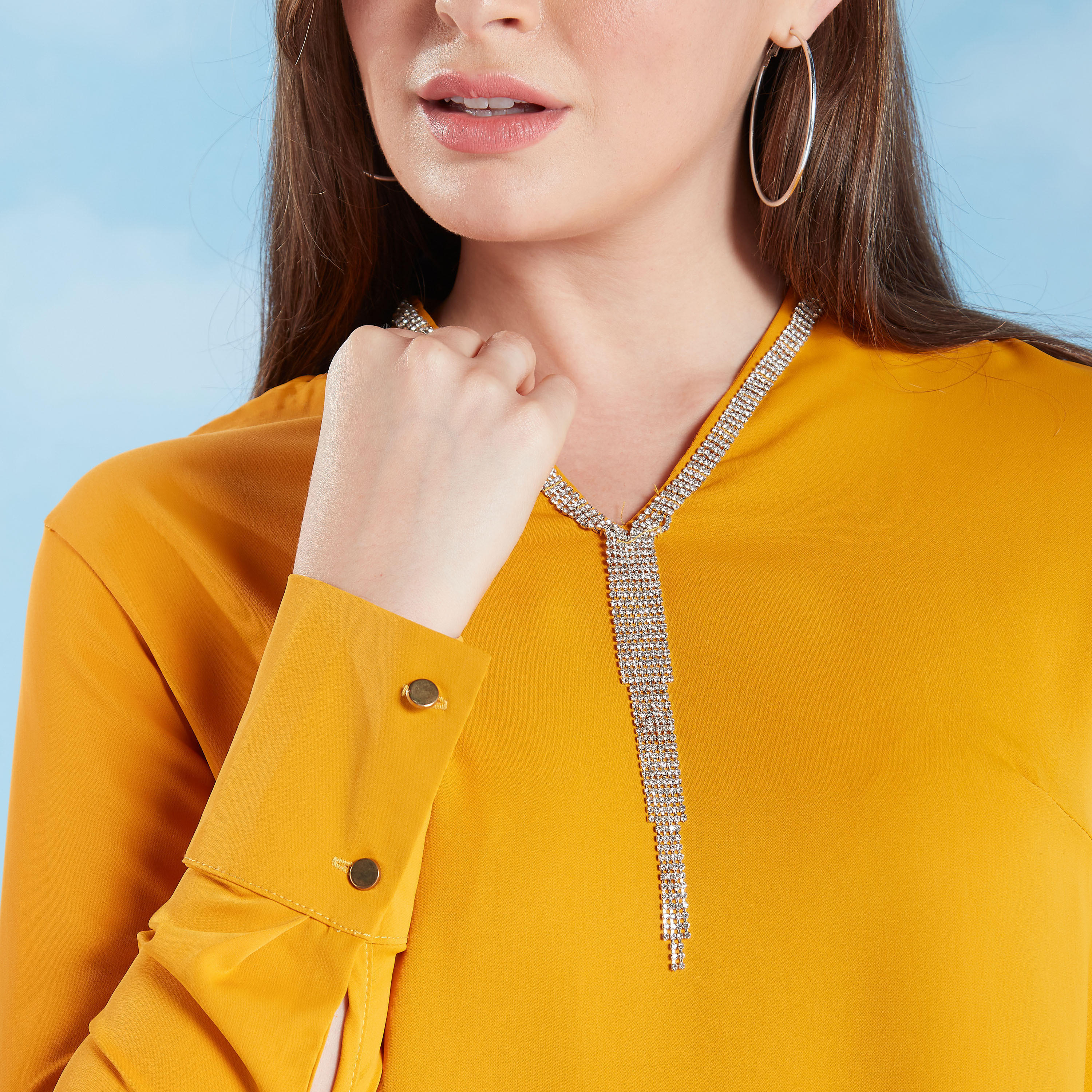 Solid Top with Long Sleeves and Stud Detail-women-clothing-shirtsandblouses-blouses-image-3