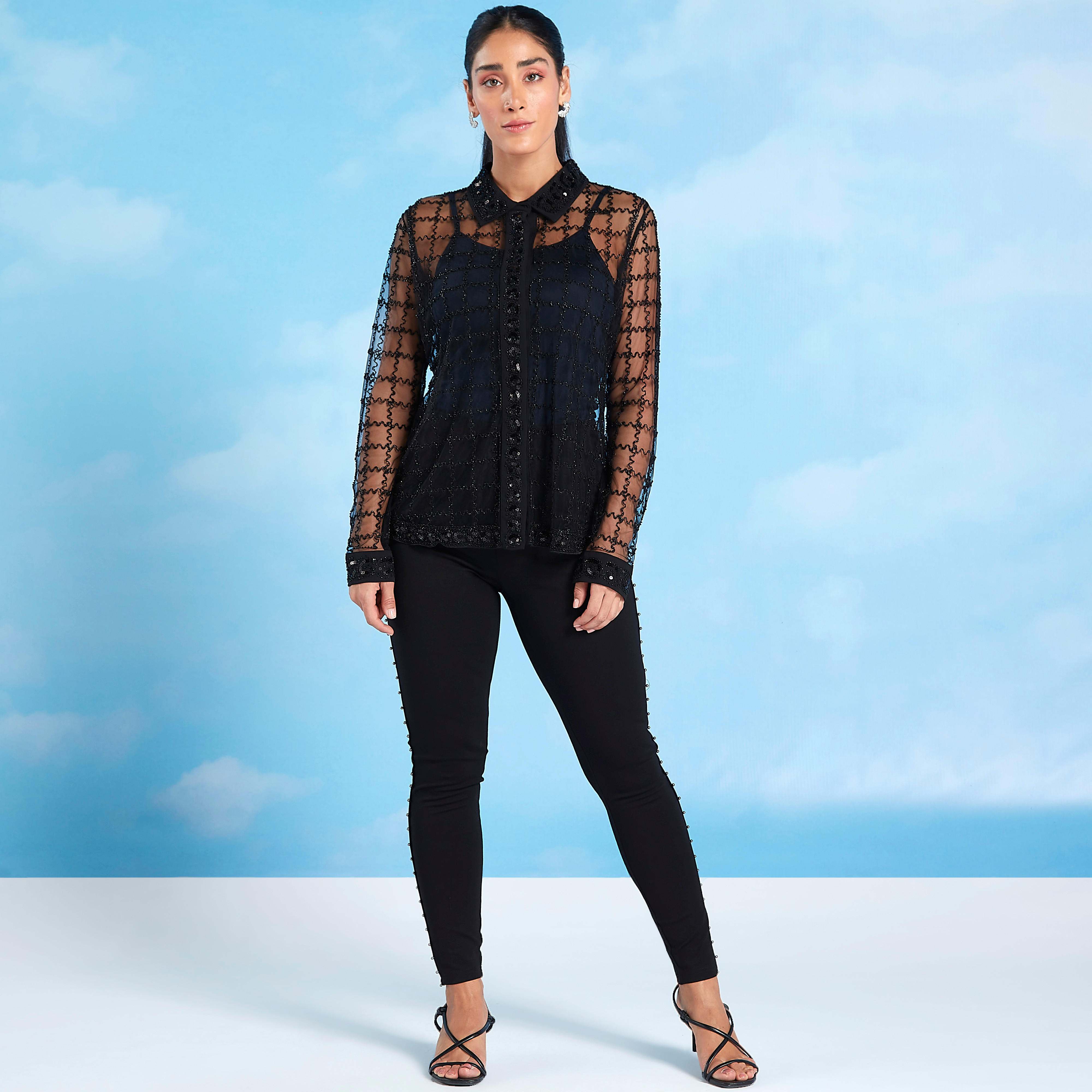 بلوزة شفافة مزخرفة بأكمام طويلة من تو إكستريمز-women-clothing-shirtsandblouses-blouses-image-3