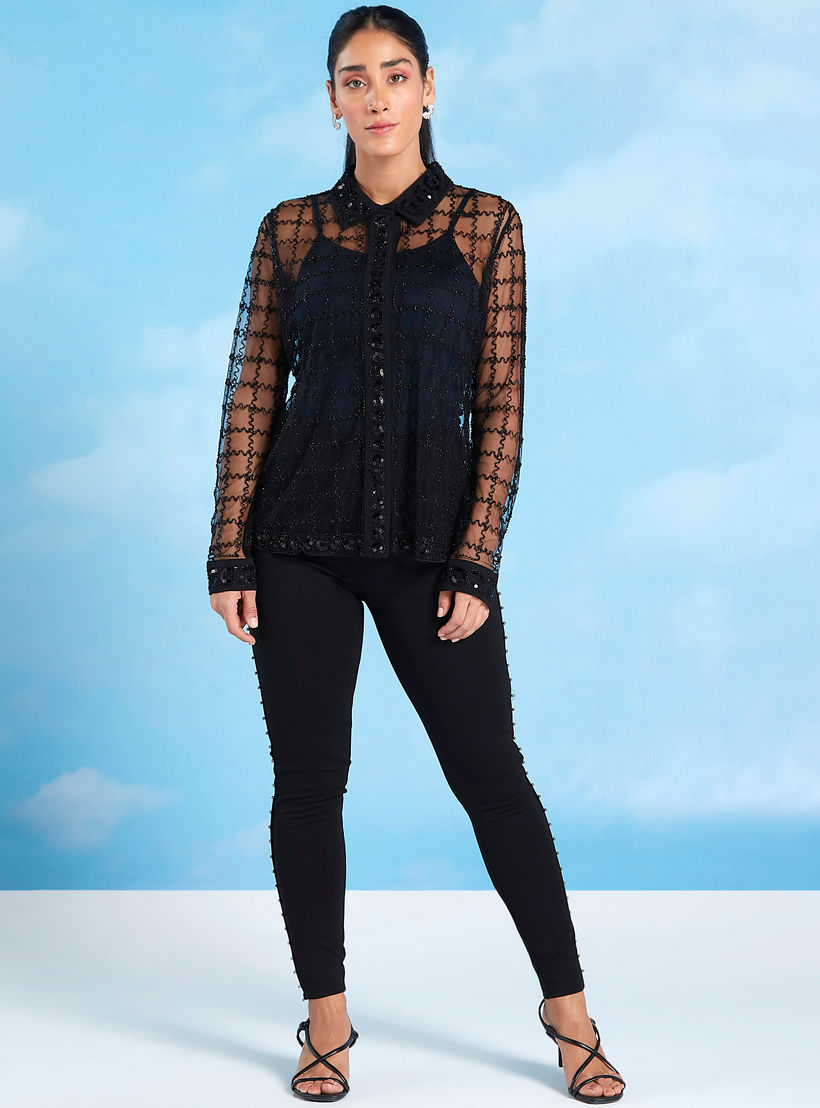بلوزة شفافة مزخرفة بأكمام طويلة من تو إكستريمز-women-clothing-shirtsandblouses-blouses-image-3