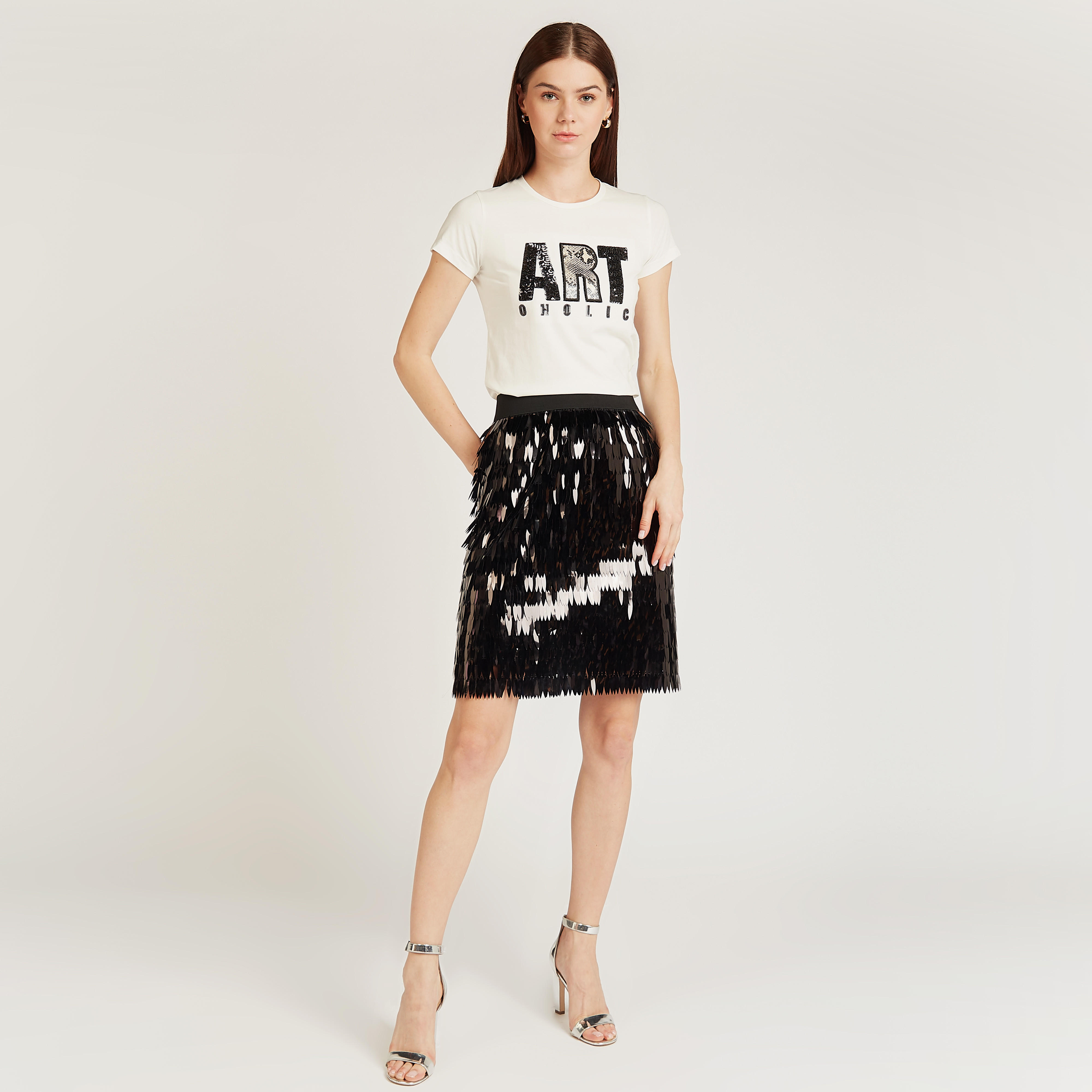 Embellished T-shirt with Crew Neck and Short Sleeves-women-clothing-tshirts-image-4