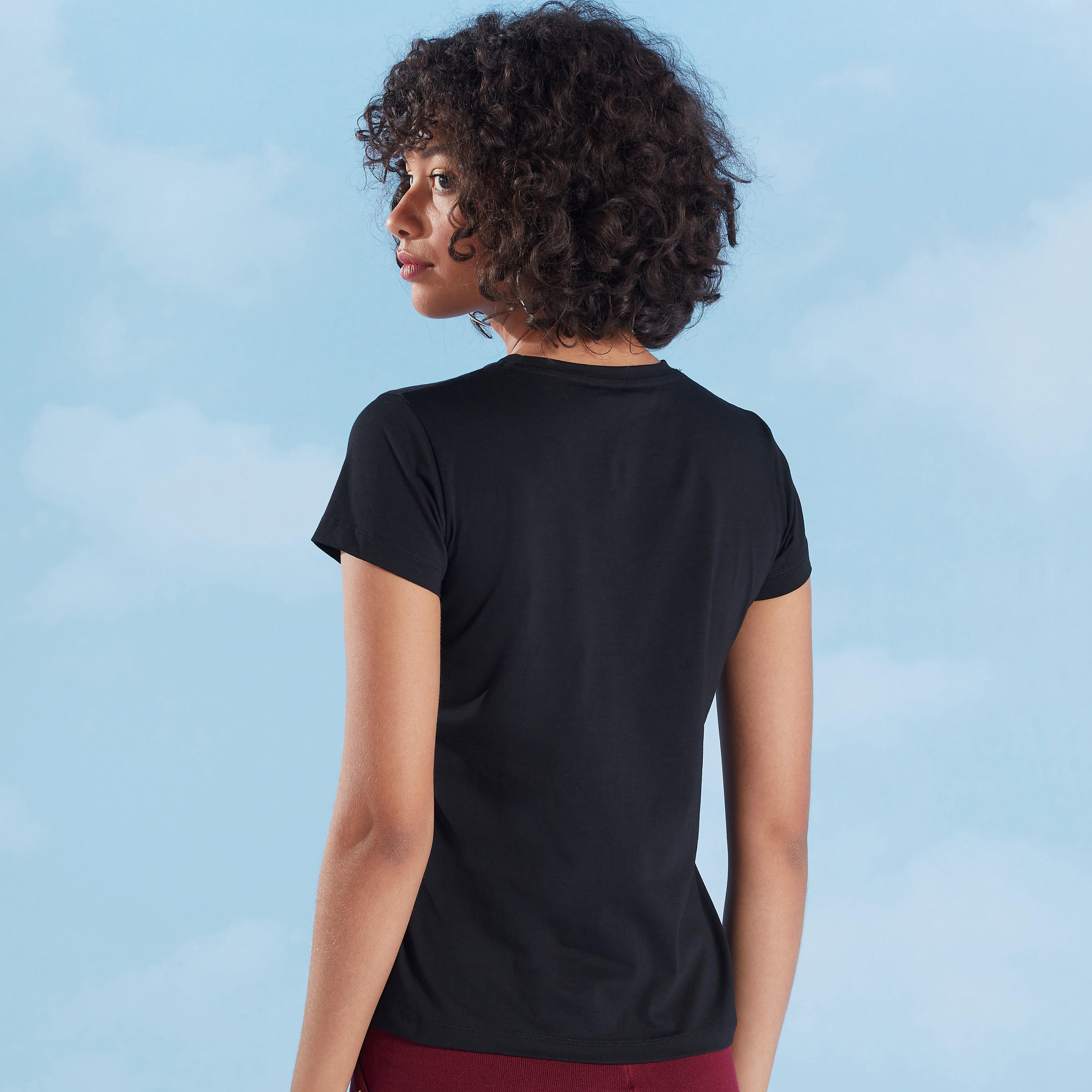 Embellished T-shirt with Crew Neck and Short Sleeves-women-clothing-tshirts-image-4