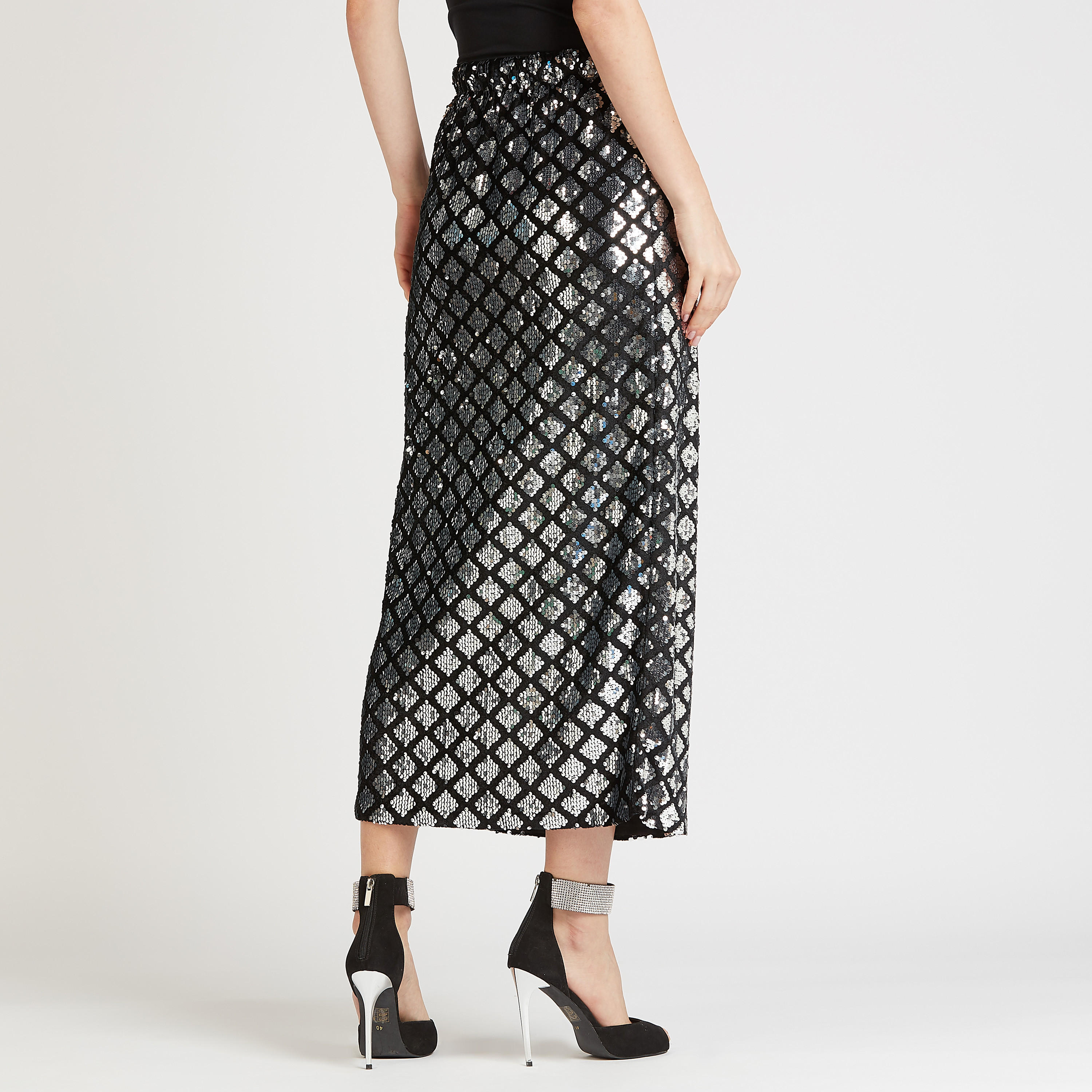 تنورة ميدي ايه لاين بخصر مطاطي وتفاصيل ترتر-women-clothing-bottoms-skirts-image-4