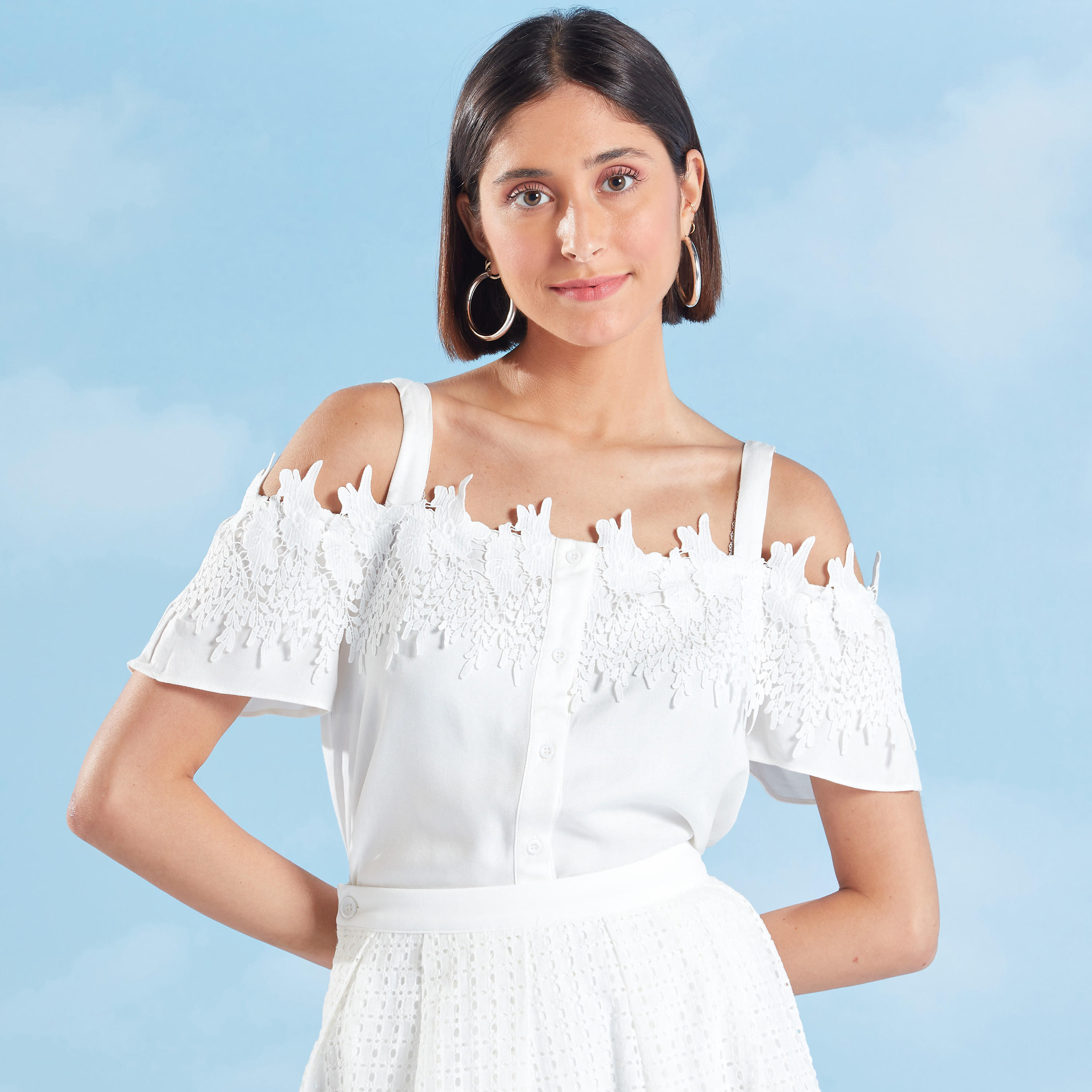 Lace Top with Bardot Neck and Straps-women-clothing-shirtsandblouses-blouses-image-1