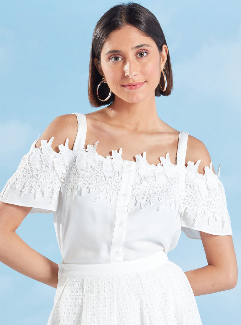 Lace Top with Bardot Neck and Straps-women-clothing-shirtsandblouses-blouses-image-1