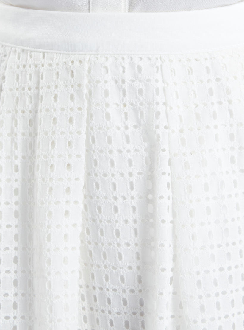 Schiffli Detail Midi A-line Skirt with Elasticised Waistband-women-clothing-bottoms-skirts-image-3