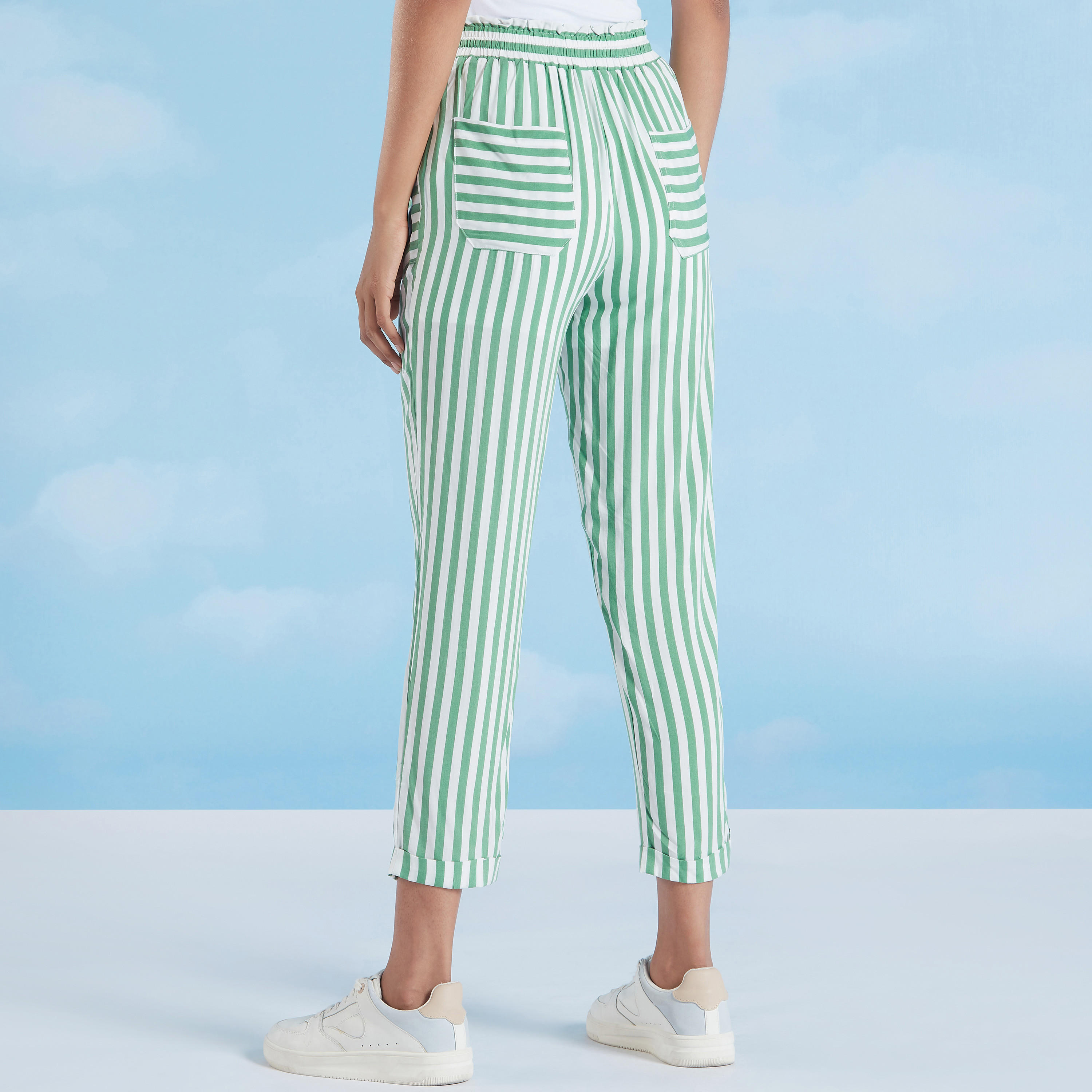 Striped Cropped Trosuers with Pocket Detail and Drawstring-women-clothing-bottoms-trousers-image-4