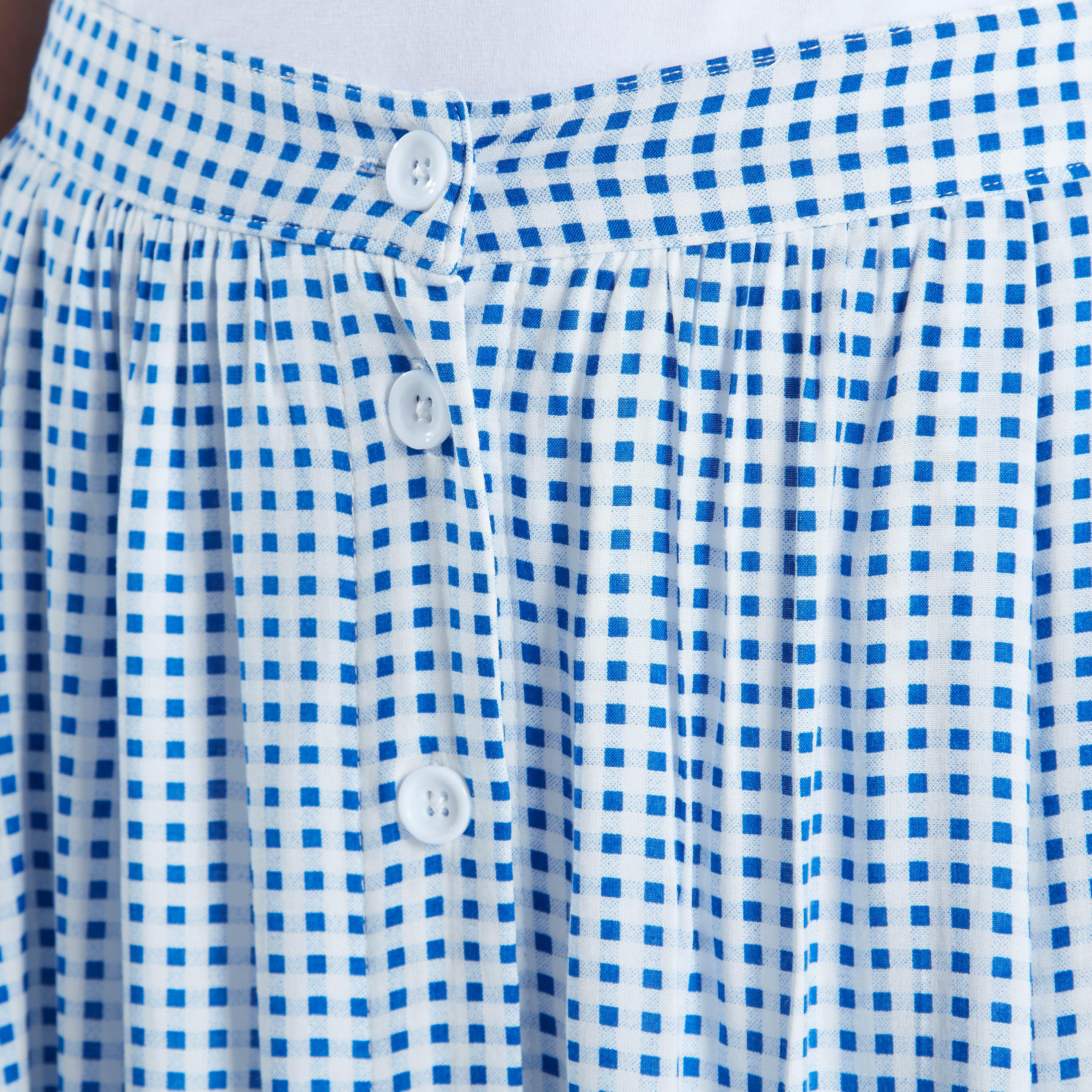 تنورة ميدي إيه لاين كاروهات بخصر مطّاطي-women-clothing-bottoms-skirts-image-3