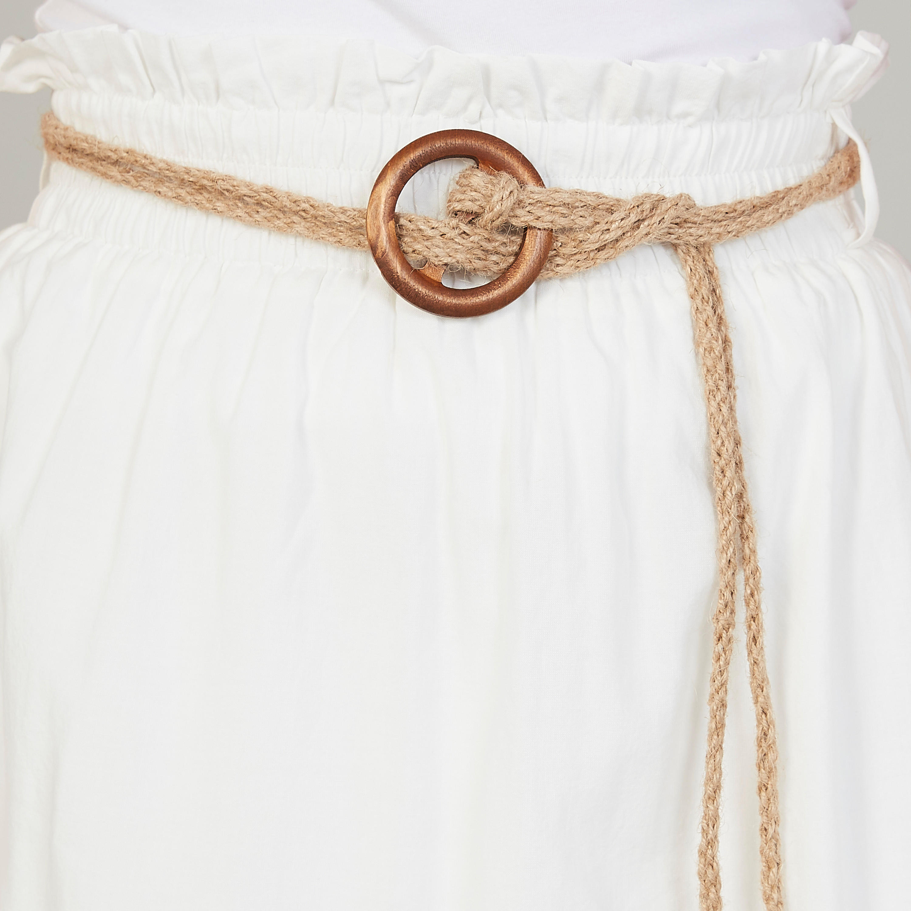 تنّورة سادة قصيرة بخصر بيبرباج وأربطة-women-clothing-bottoms-skirts-image-2