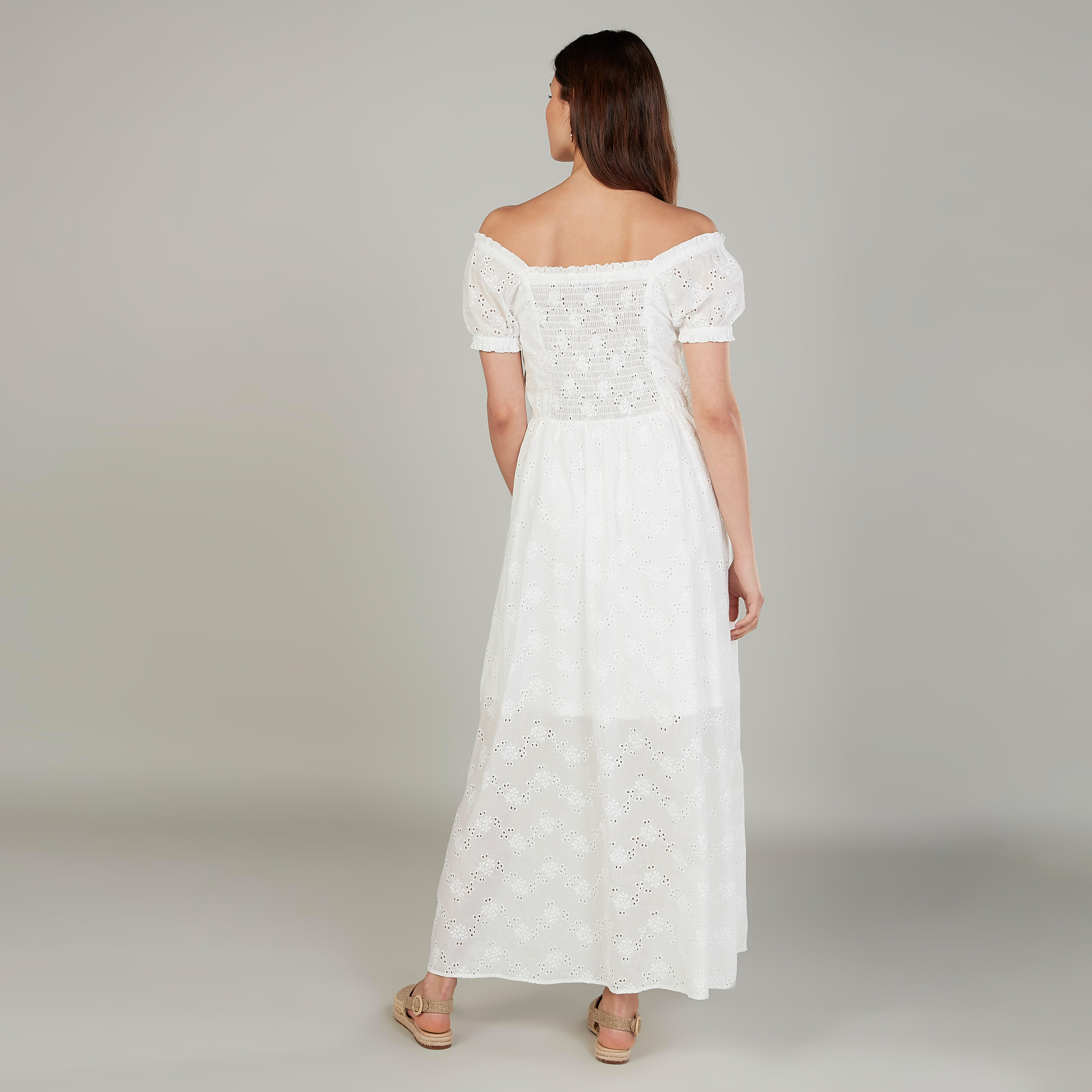 فستان طويل بأكمام قصيرة بتفاصيل دانتيل شيفلي-women-clothing-dresses-image-3