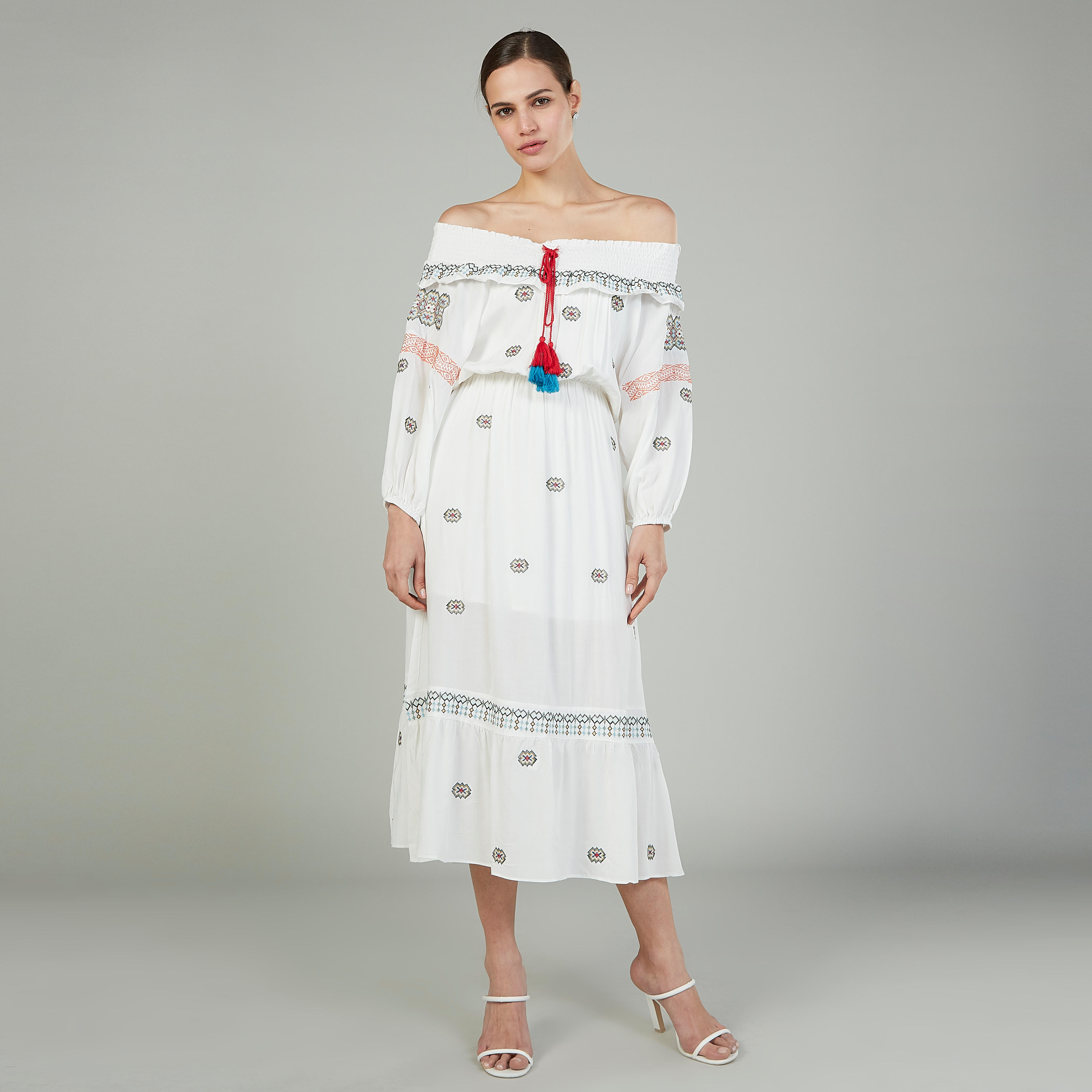 Embroidered Midi Off-Shoulder Dress with Long Sleeves-women-clothing-dresses-image-1