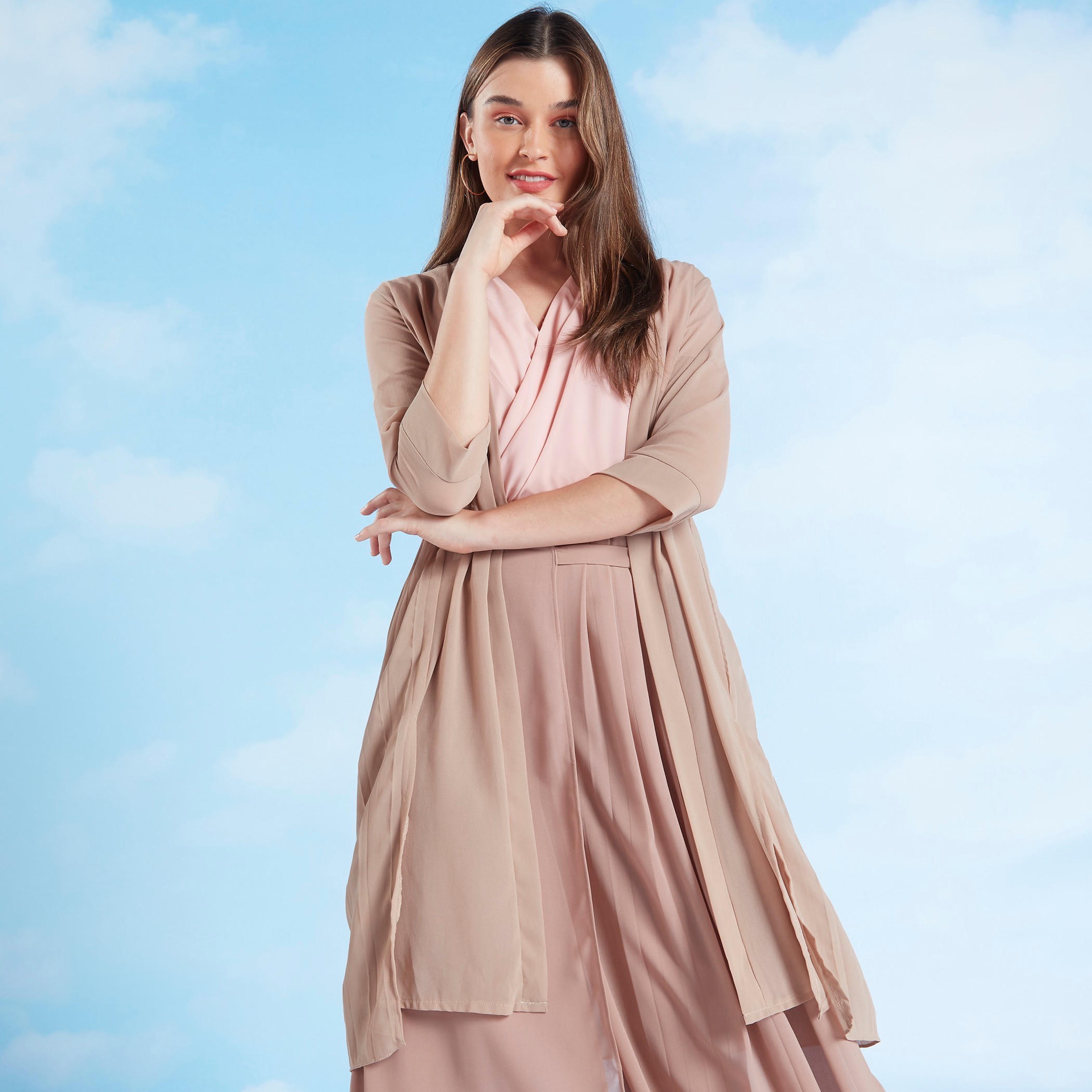 كارديجان سادة بأكمام طويلة وفتحة جانبية-women-winterwear-cardigansandjumpers-cardigans-image-3