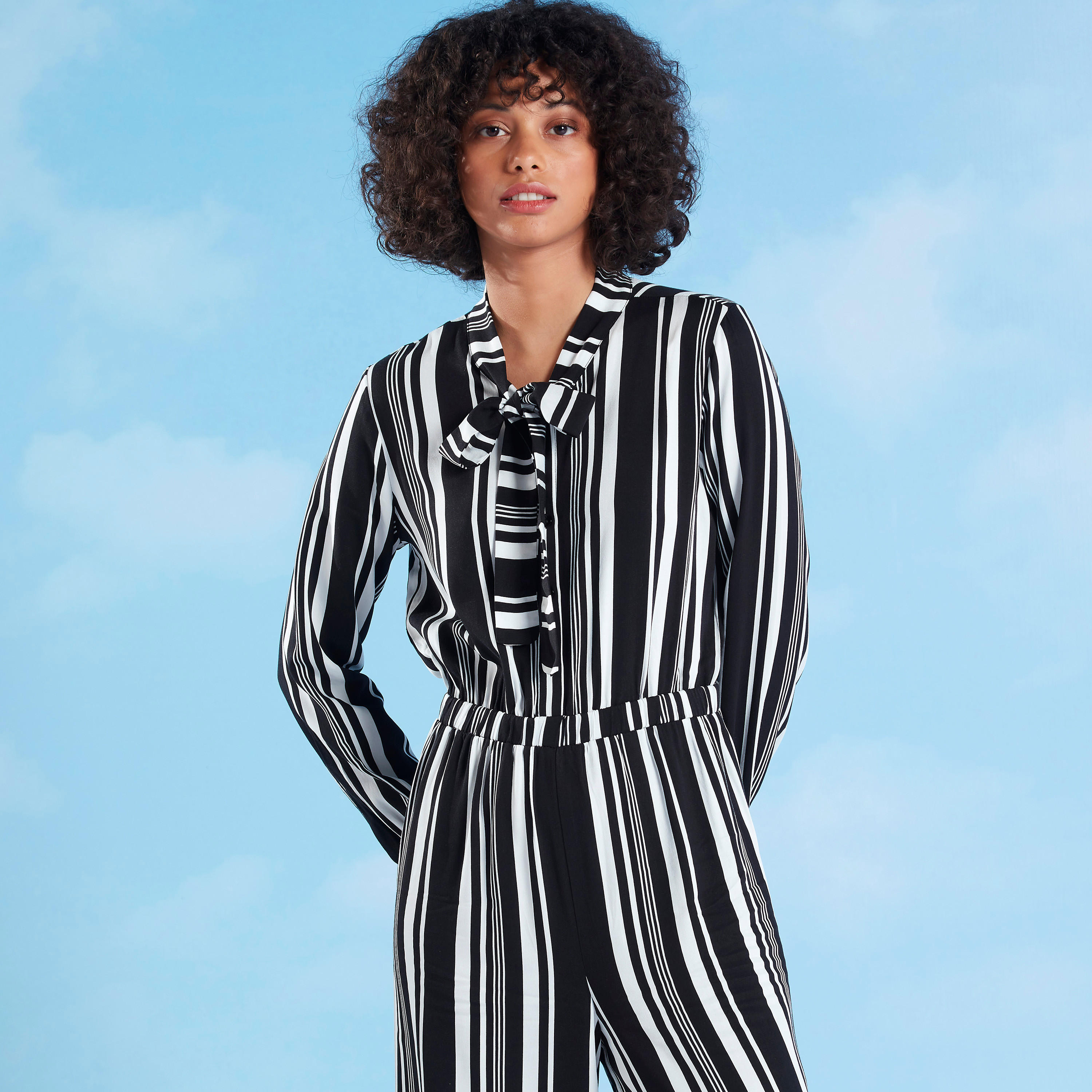 Striped Jumpsuit with Long Sleeves and Tie Ups-women-clothing-jumpsuits-image-4