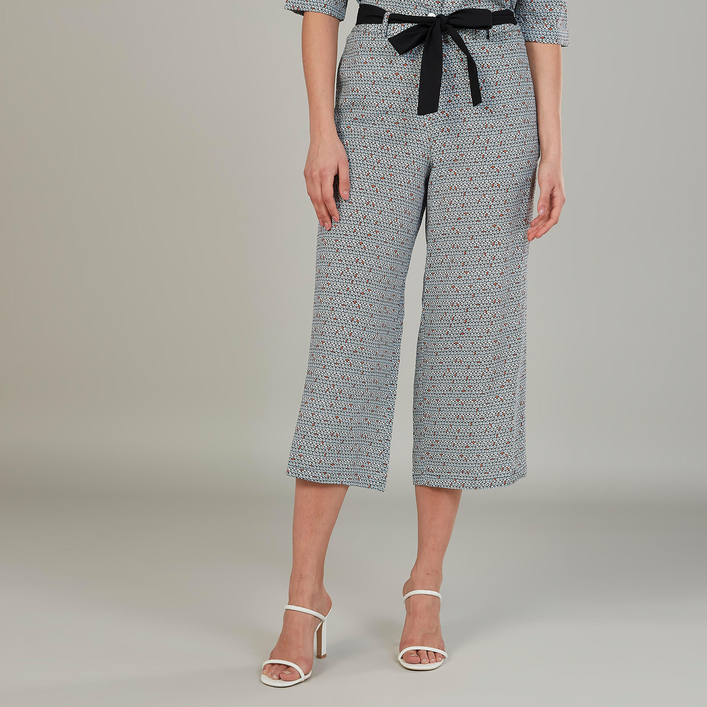 كولوتيس بخصر متوسّط الارتفاع وطبعات وحزام-women-clothing-bottoms-trousers-image-1