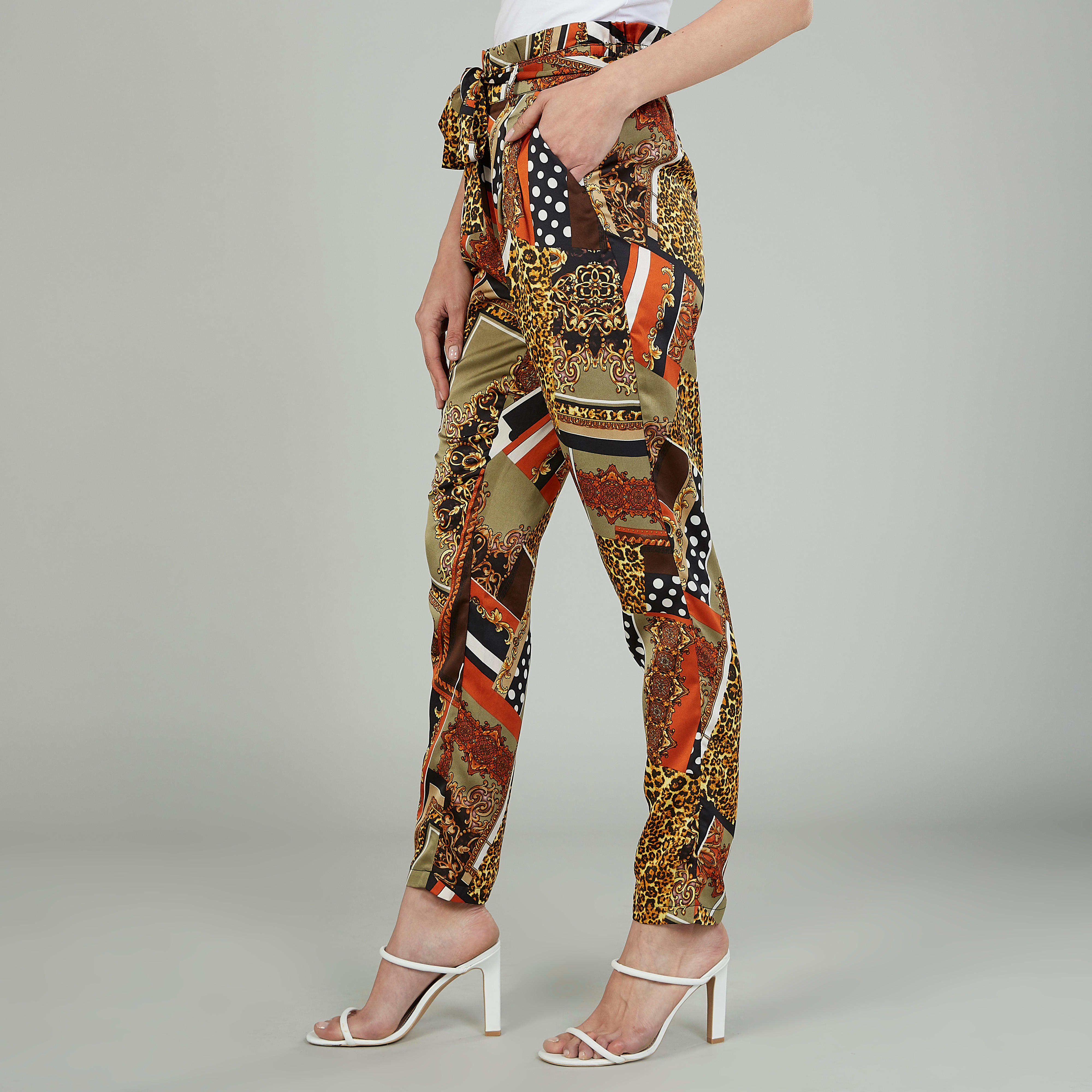 بنطلون طويل بخصر مرتفع بتفاصيل جيوب وأربطة-women-clothing-bottoms-trousers-image-4