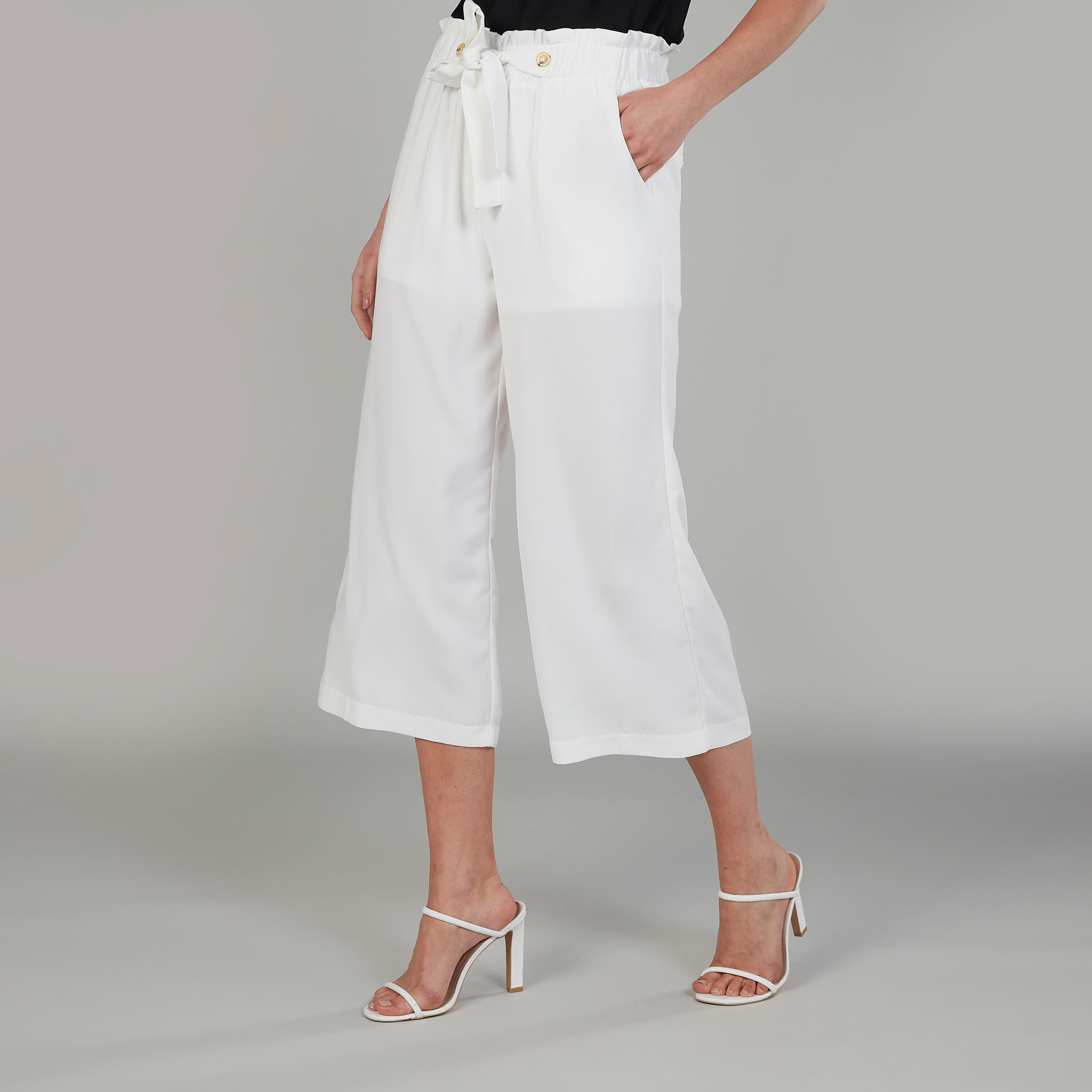 Solid Mid-Rise Culottes with Pockets and Elasticised Waistband-women-clothing-bottoms-trousers-image-1