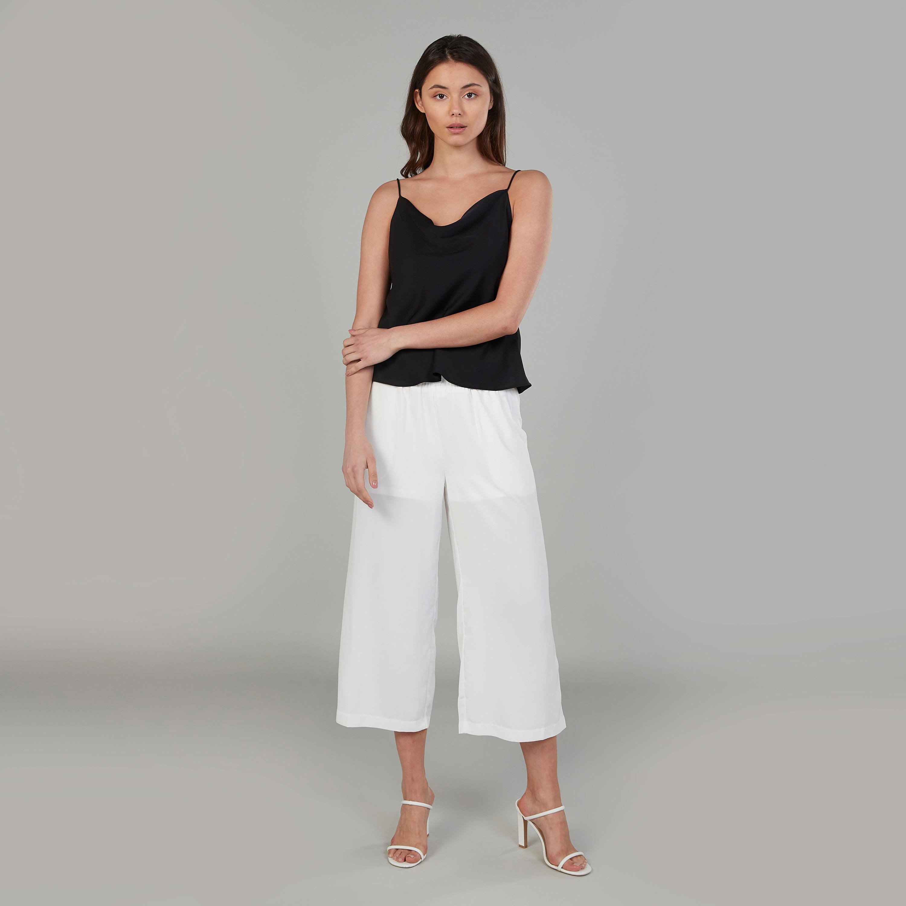 Solid Mid-Rise Culottes with Pockets and Elasticised Waistband-women-clothing-bottoms-trousers-image-2