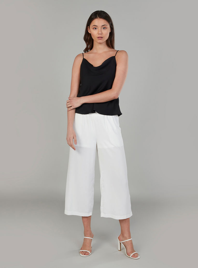 Solid Mid-Rise Culottes with Pockets and Elasticised Waistband-women-clothing-bottoms-trousers-image-2