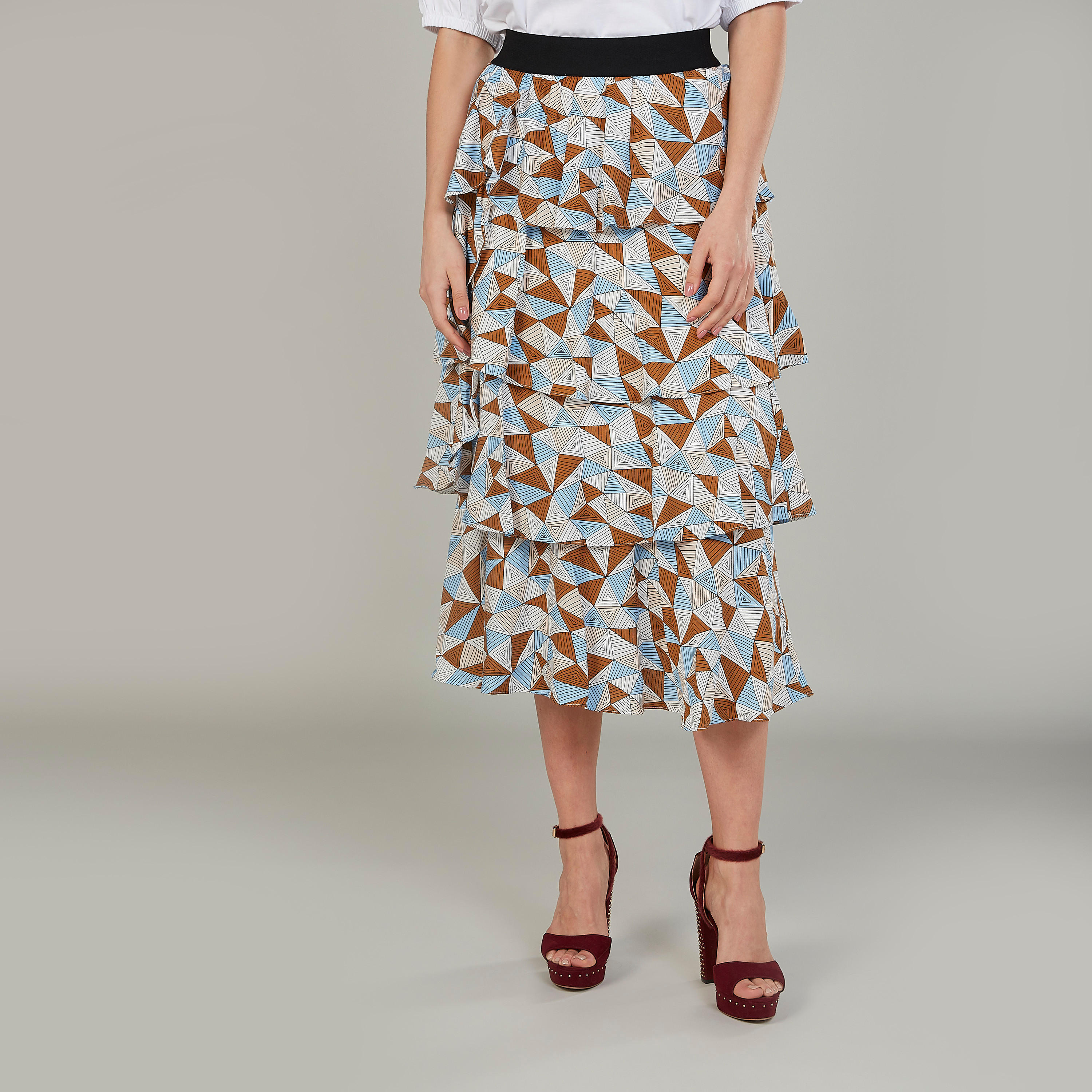 تنورة إيه لاين ميدي بخصر مطّاطي وطبعات-women-clothing-bottoms-skirts-image-1