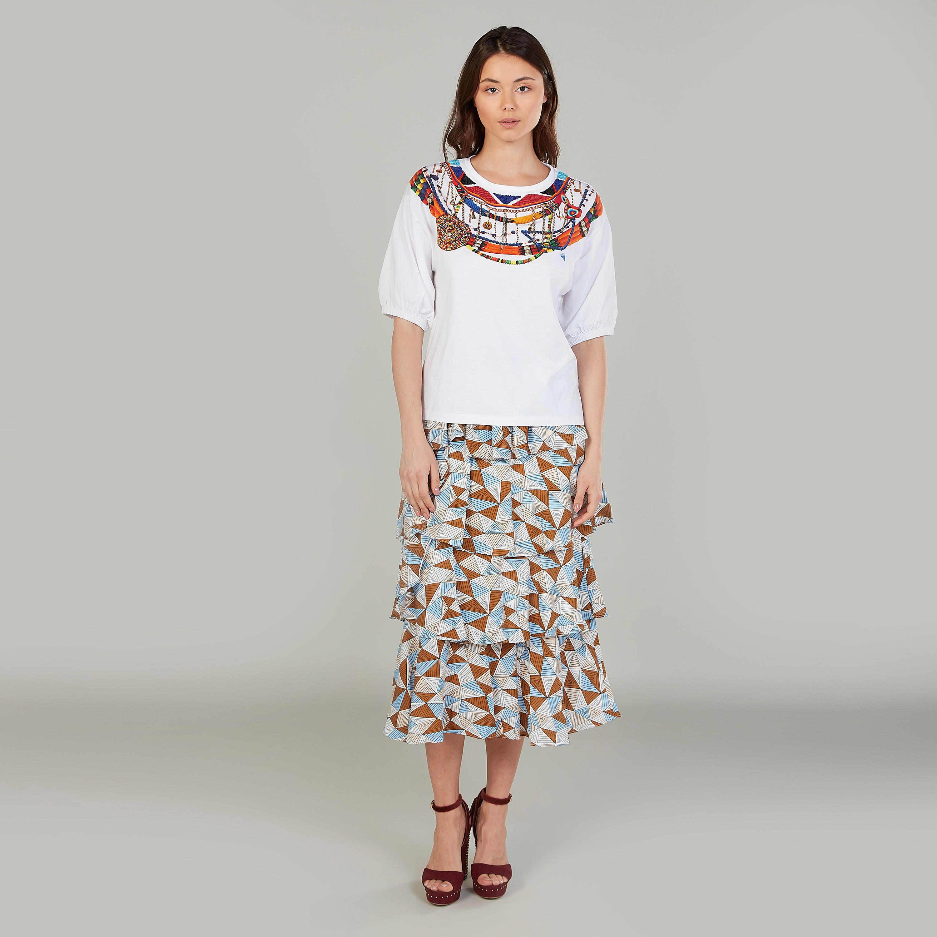 تنورة إيه لاين ميدي بخصر مطّاطي وطبعات-women-clothing-bottoms-skirts-image-2