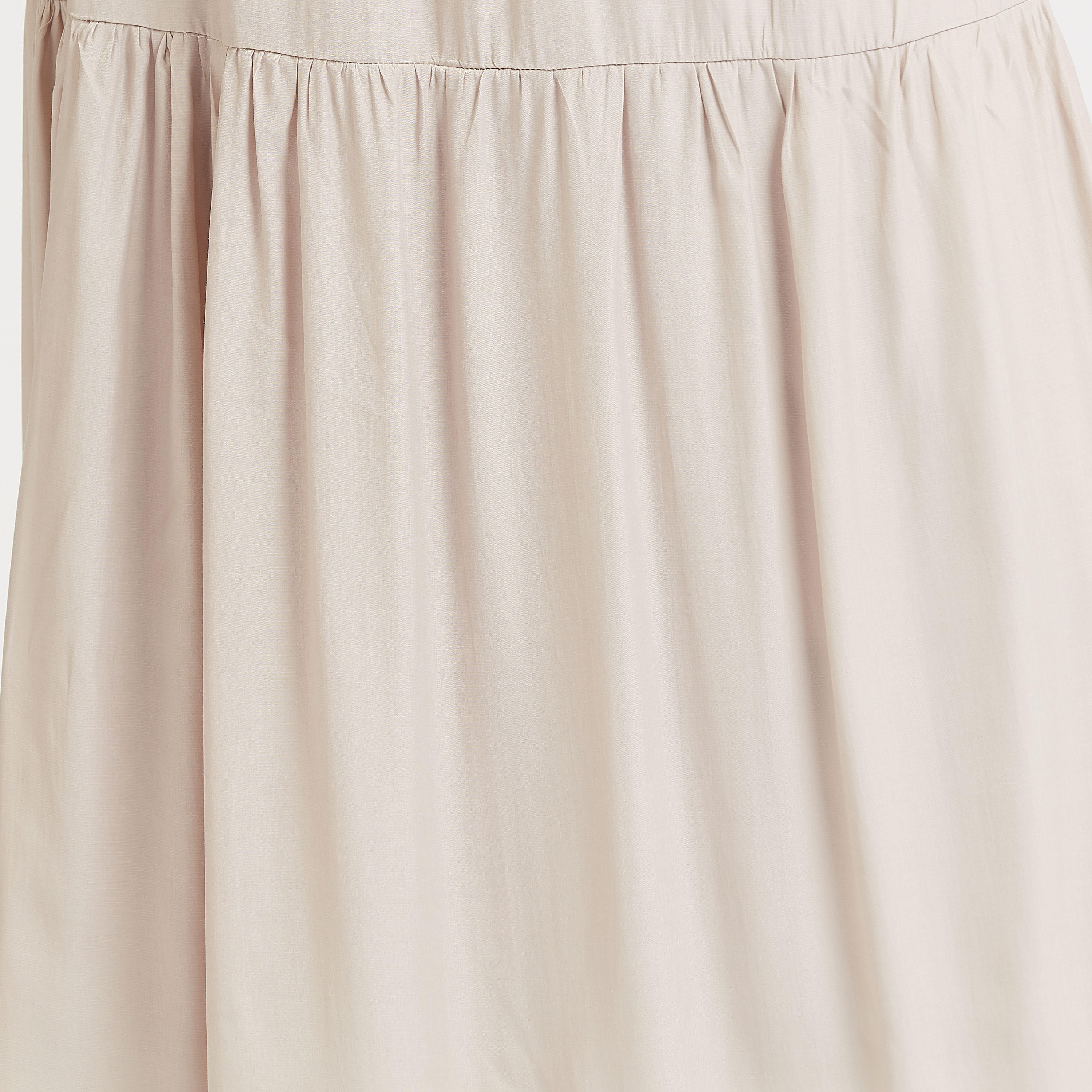 تنورة سادة طويلة إيه لاين بخصر مطّاطي-women-clothing-bottoms-skirts-image-3
