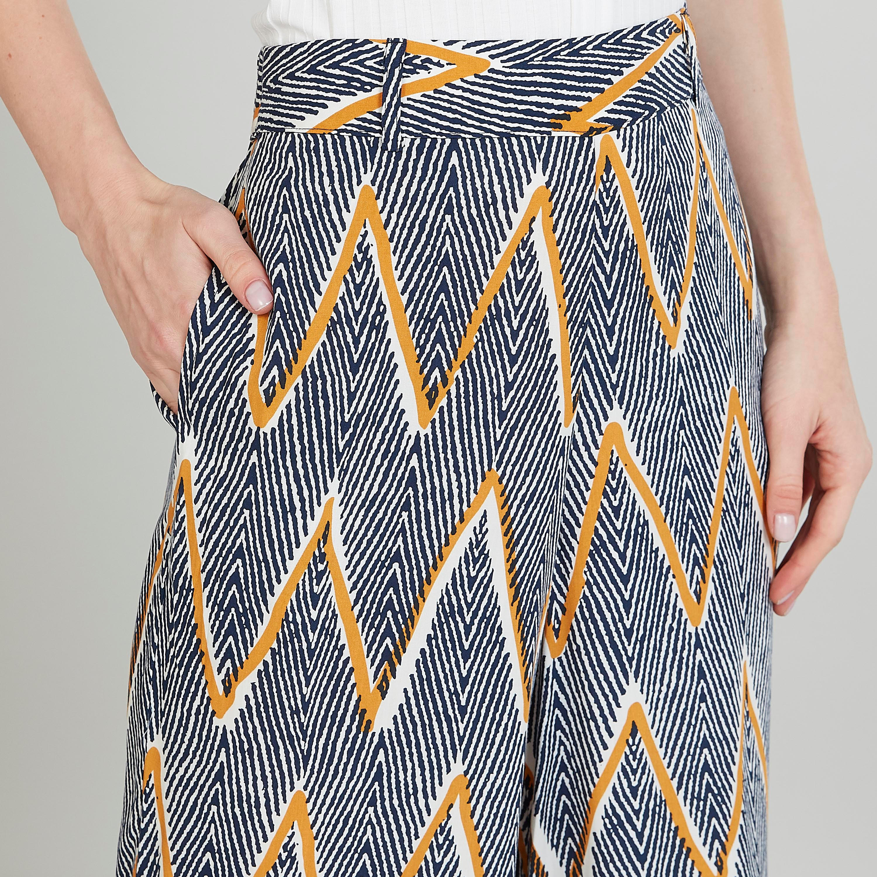 Printed High-Rise Culottes with Pockets and Elasticised Waistband-women-clothing-bottoms-trousers-image-3