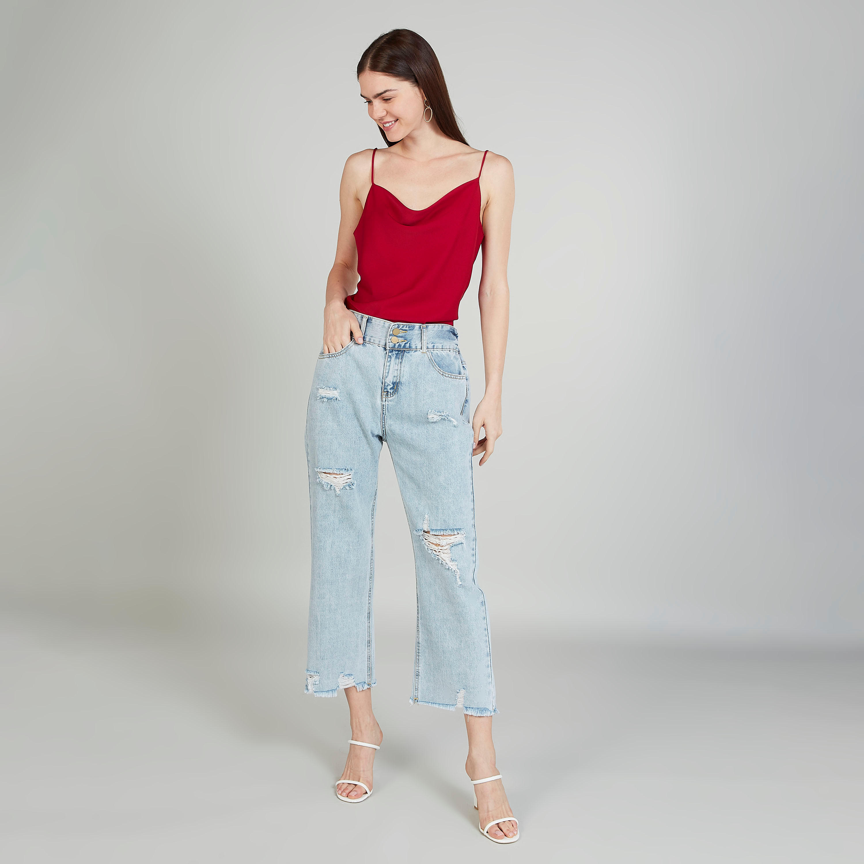 Solid Camisole with Cowl Neck and Spaghetti Straps-women-clothing-shirtsandblouses-blouses-image-2