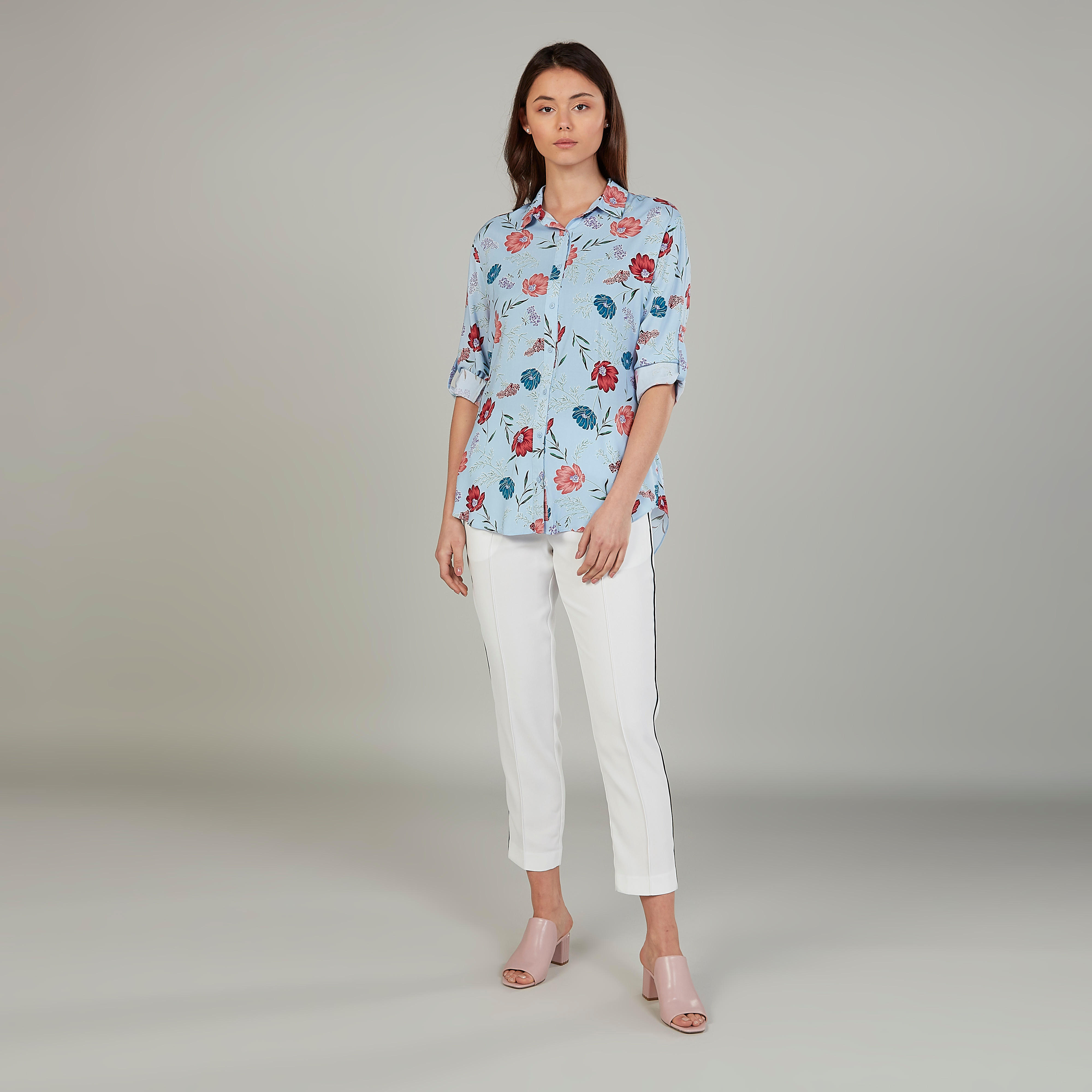 قميص بياقة عاديّة وأكمام طويلة وطبعات زهرية-women-clothing-shirtsandblouses-shirts-image-2