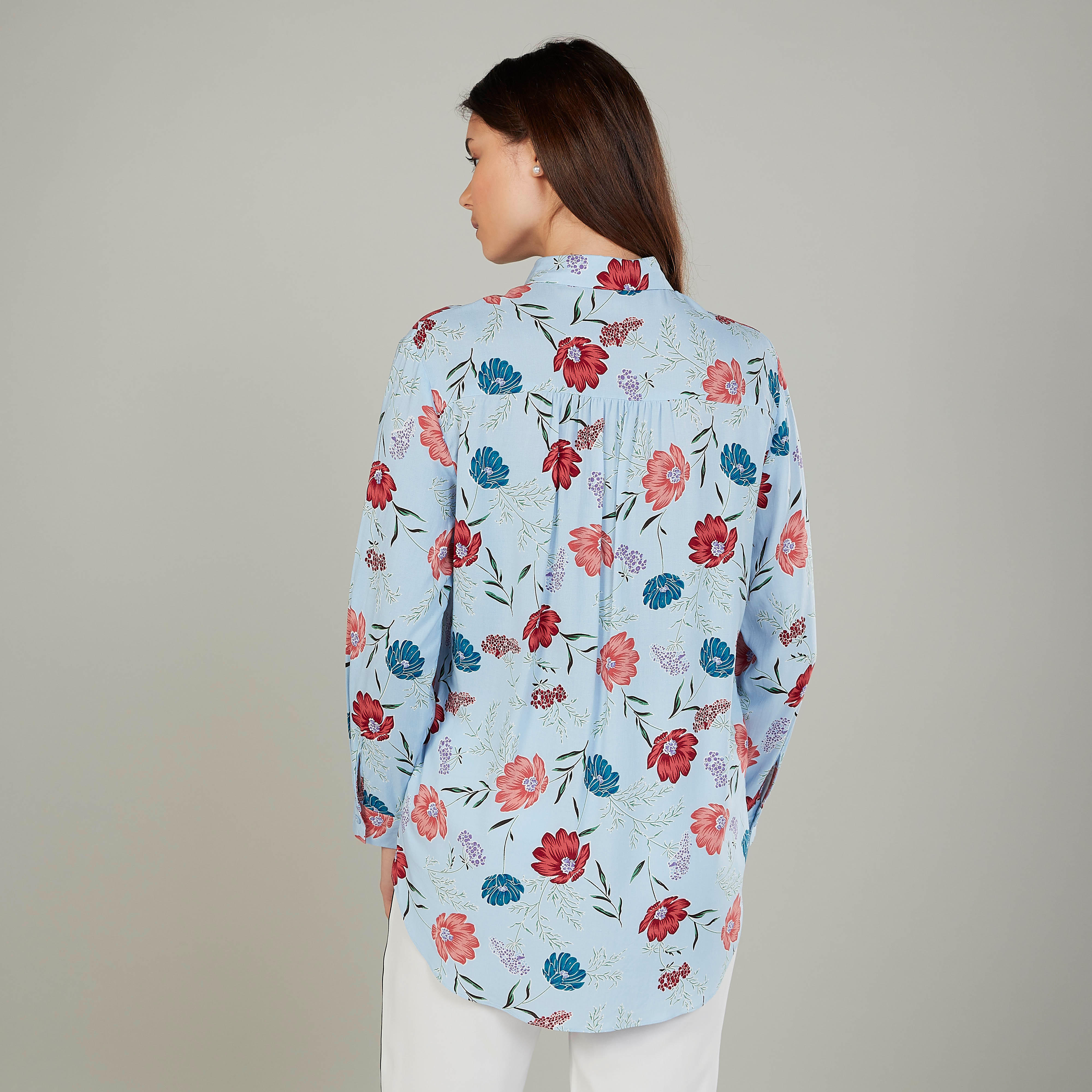 قميص بياقة عاديّة وأكمام طويلة وطبعات زهرية-women-clothing-shirtsandblouses-shirts-image-4