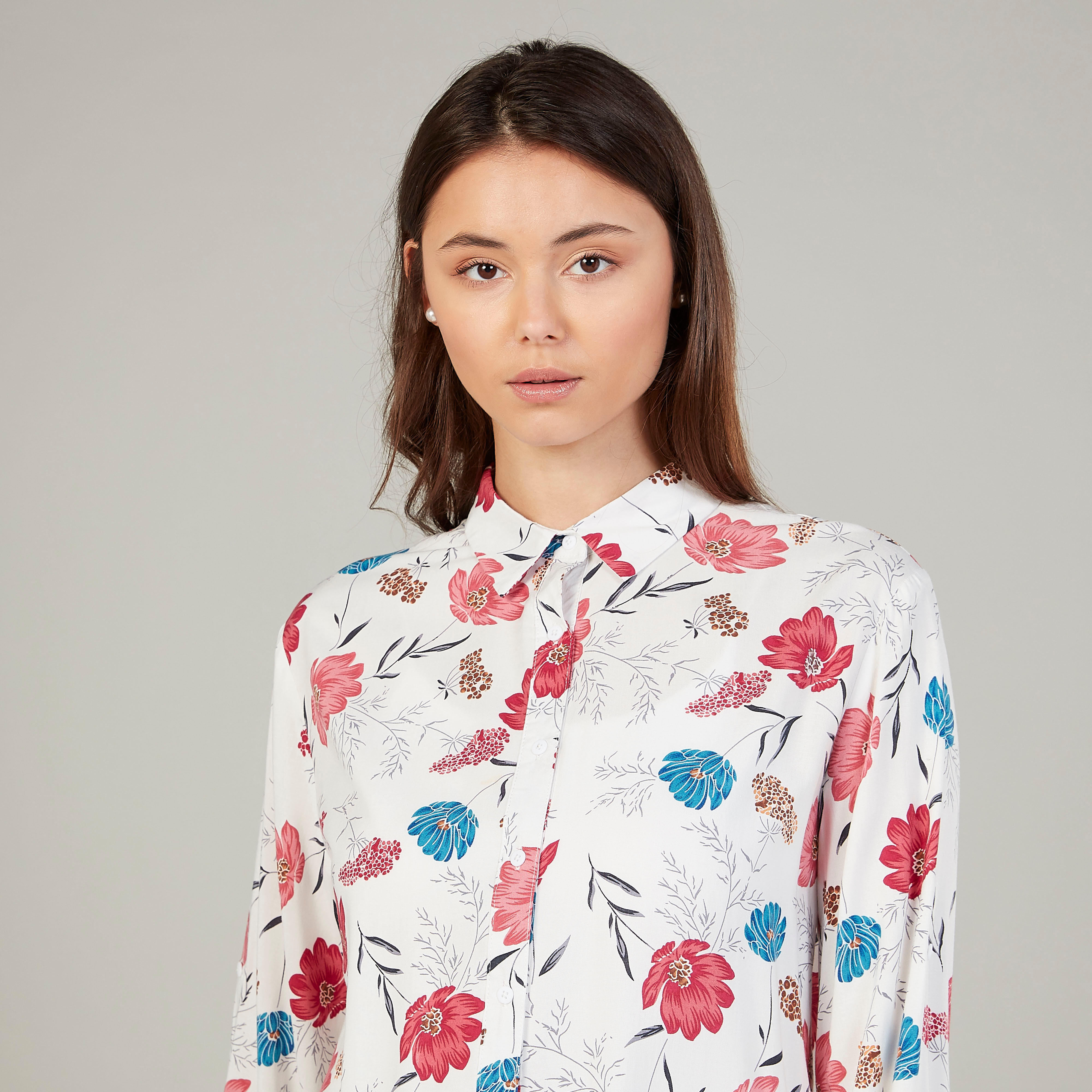 قميص بياقة عاديّة وأكمام طويلة وطبعات زهرية-women-clothing-shirtsandblouses-shirts-image-3