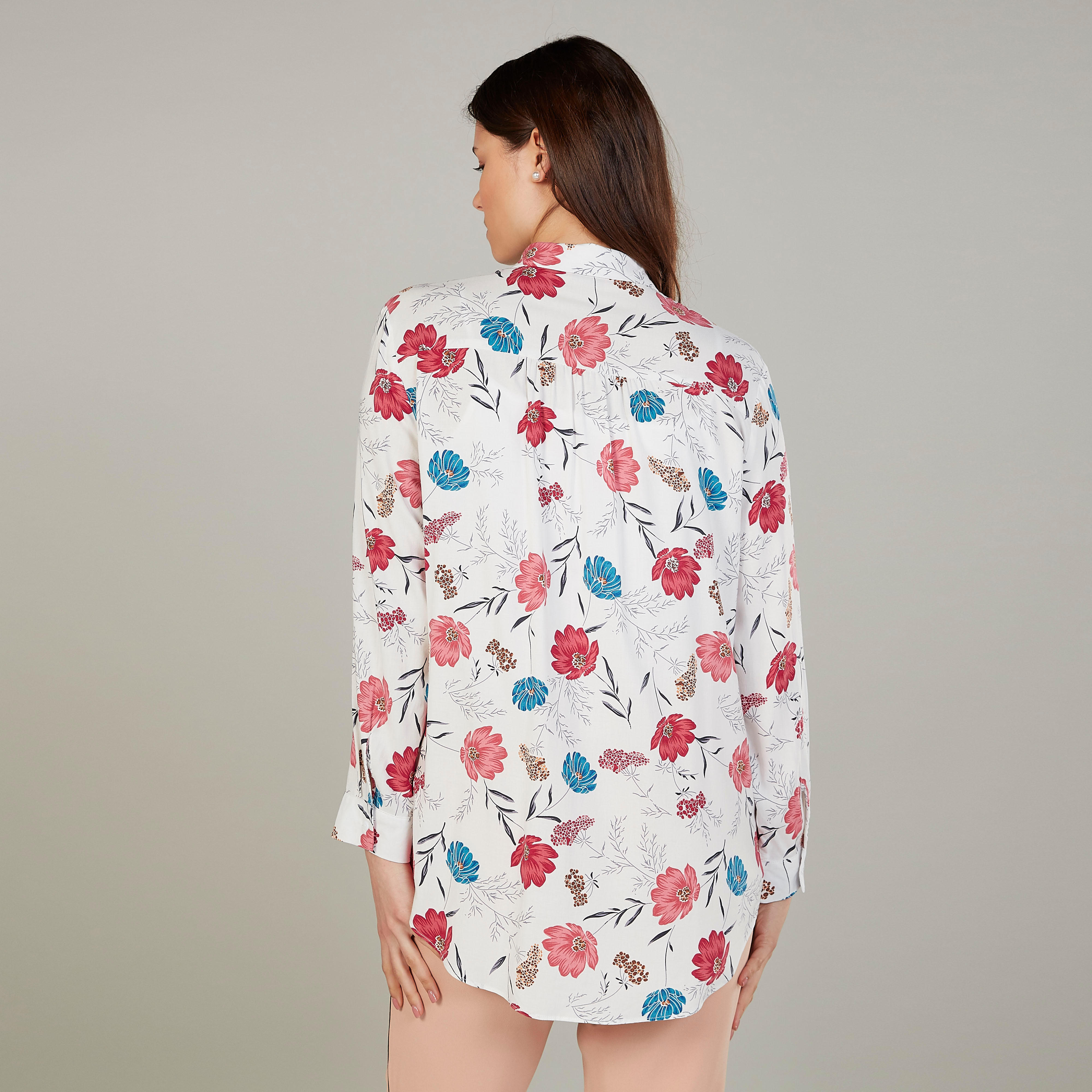 قميص بياقة عاديّة وأكمام طويلة وطبعات زهرية-women-clothing-shirtsandblouses-shirts-image-4