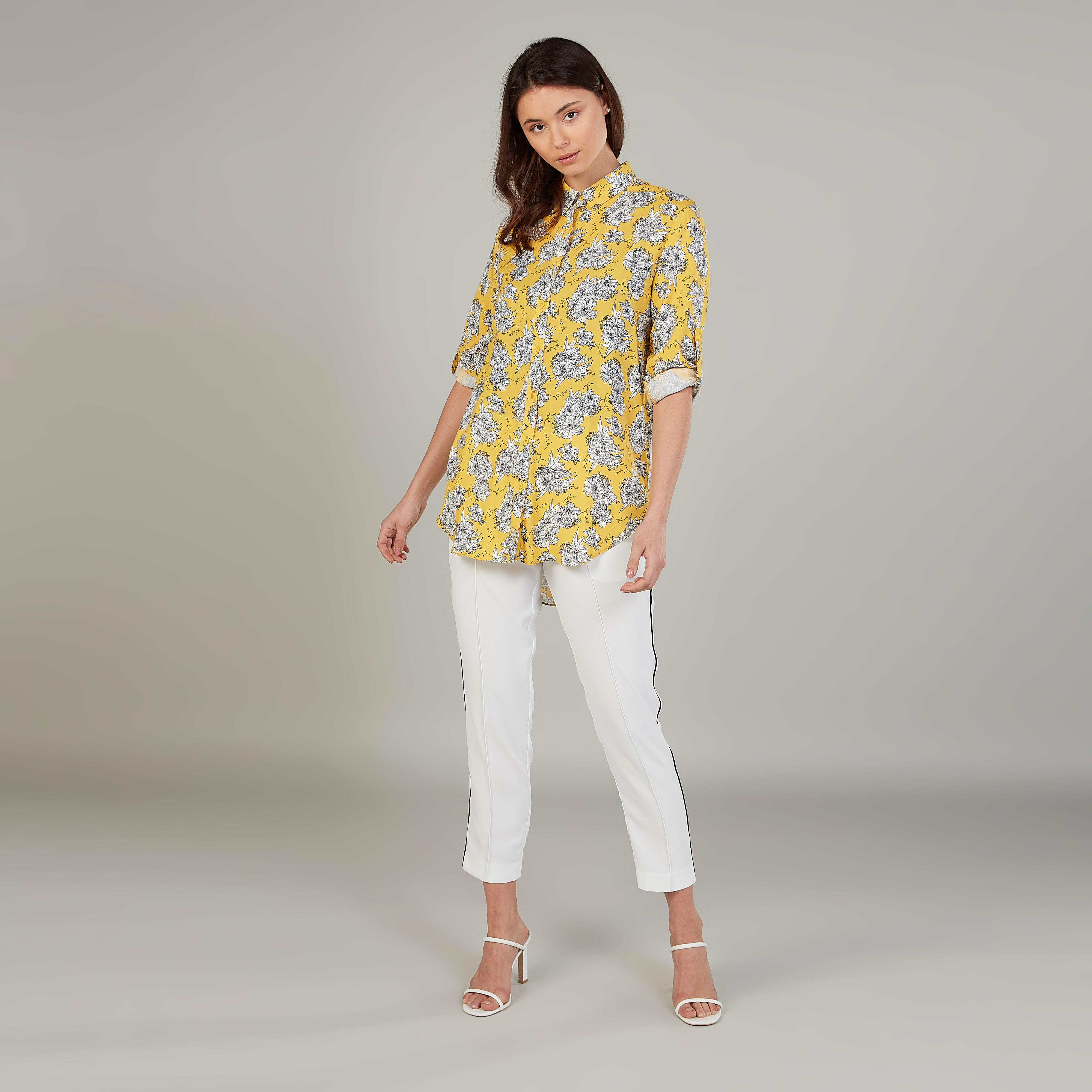قميص بياقة عاديّة وأكمام طويلة وطبعات زهرية-women-clothing-shirtsandblouses-shirts-image-2