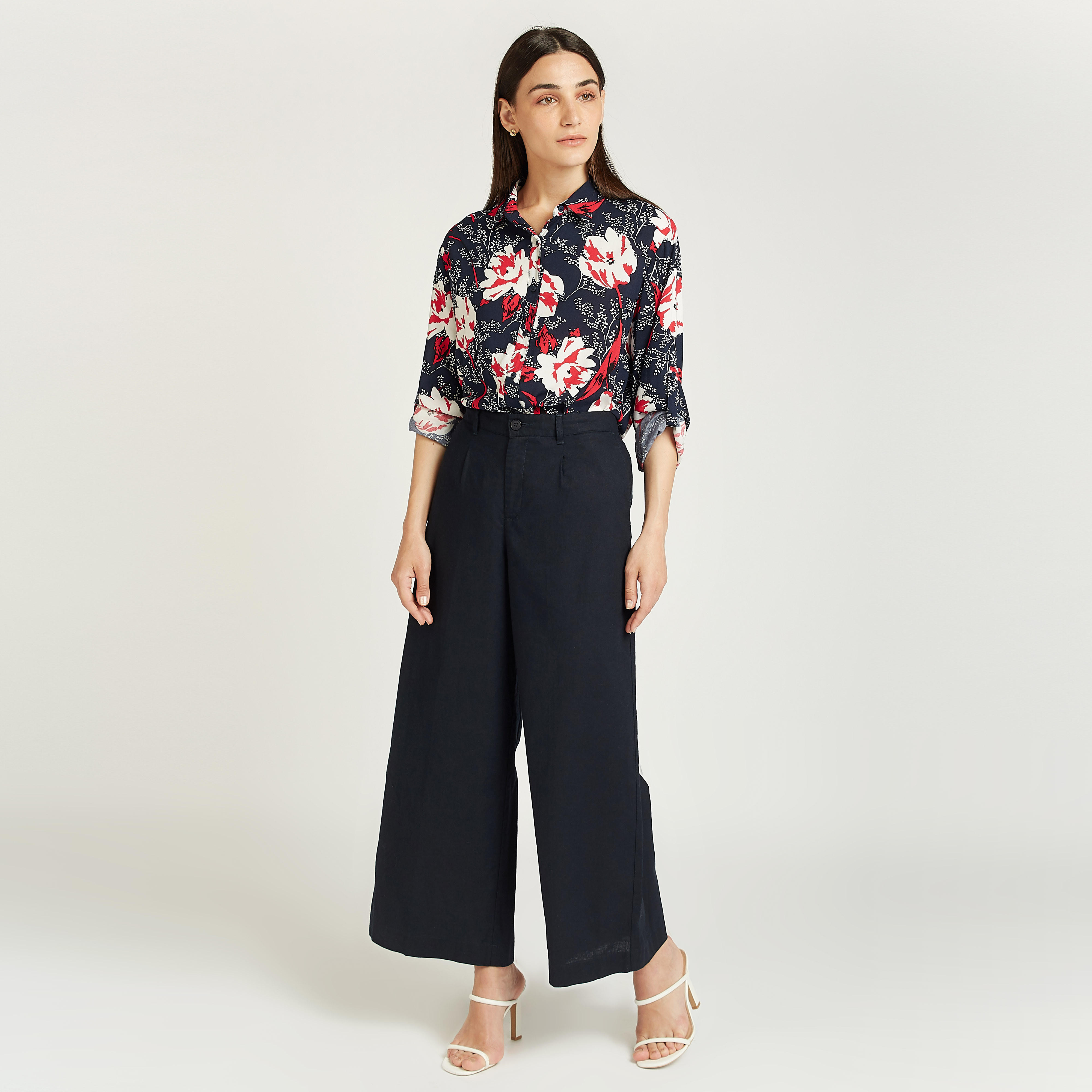 قميص بياقة عاديّة وأكمام طويلة وطبعات زهرية-women-clothing-shirtsandblouses-shirts-image-2