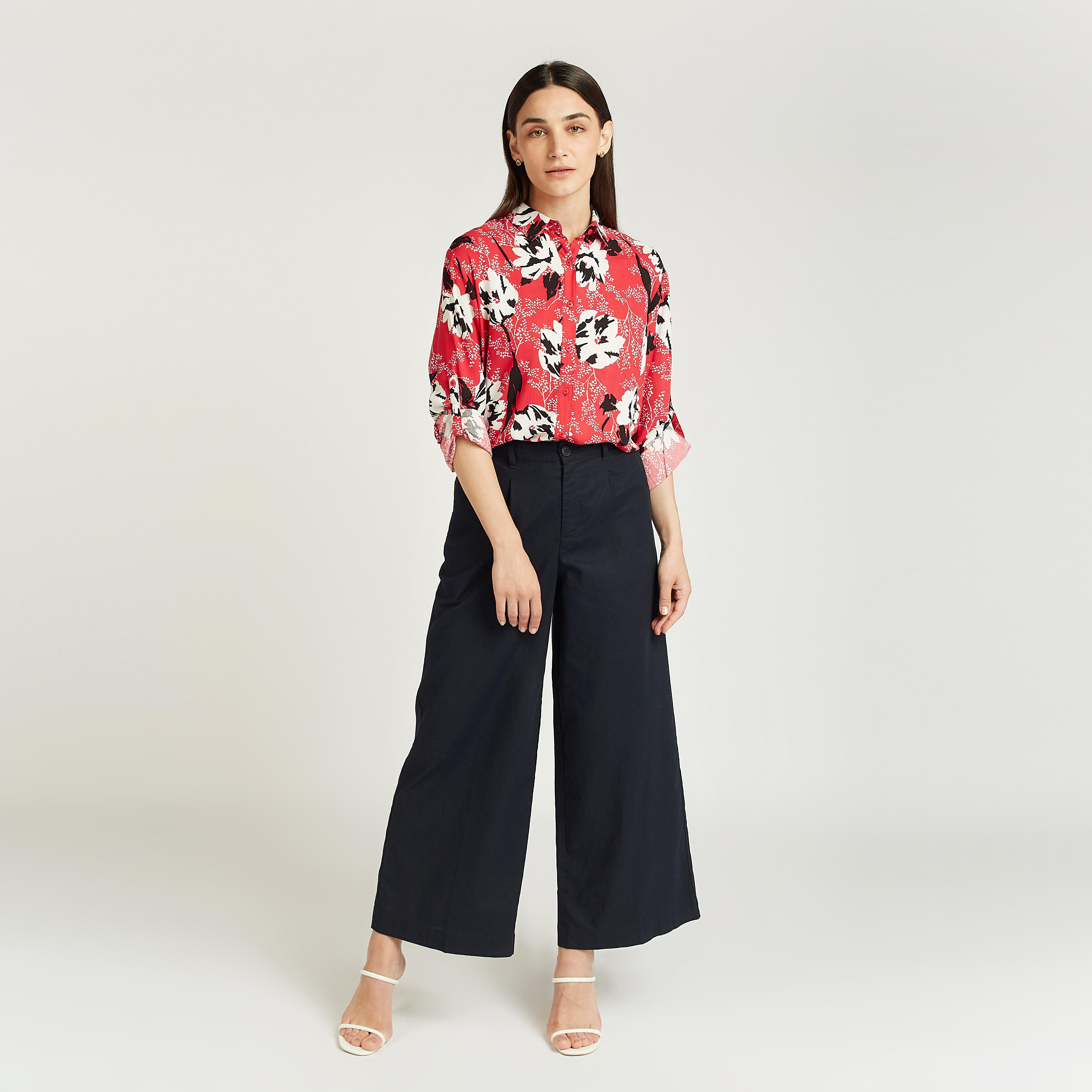 قميص بياقة عاديّة وأكمام طويلة وطبعات زهرية-women-clothing-shirtsandblouses-shirts-image-2