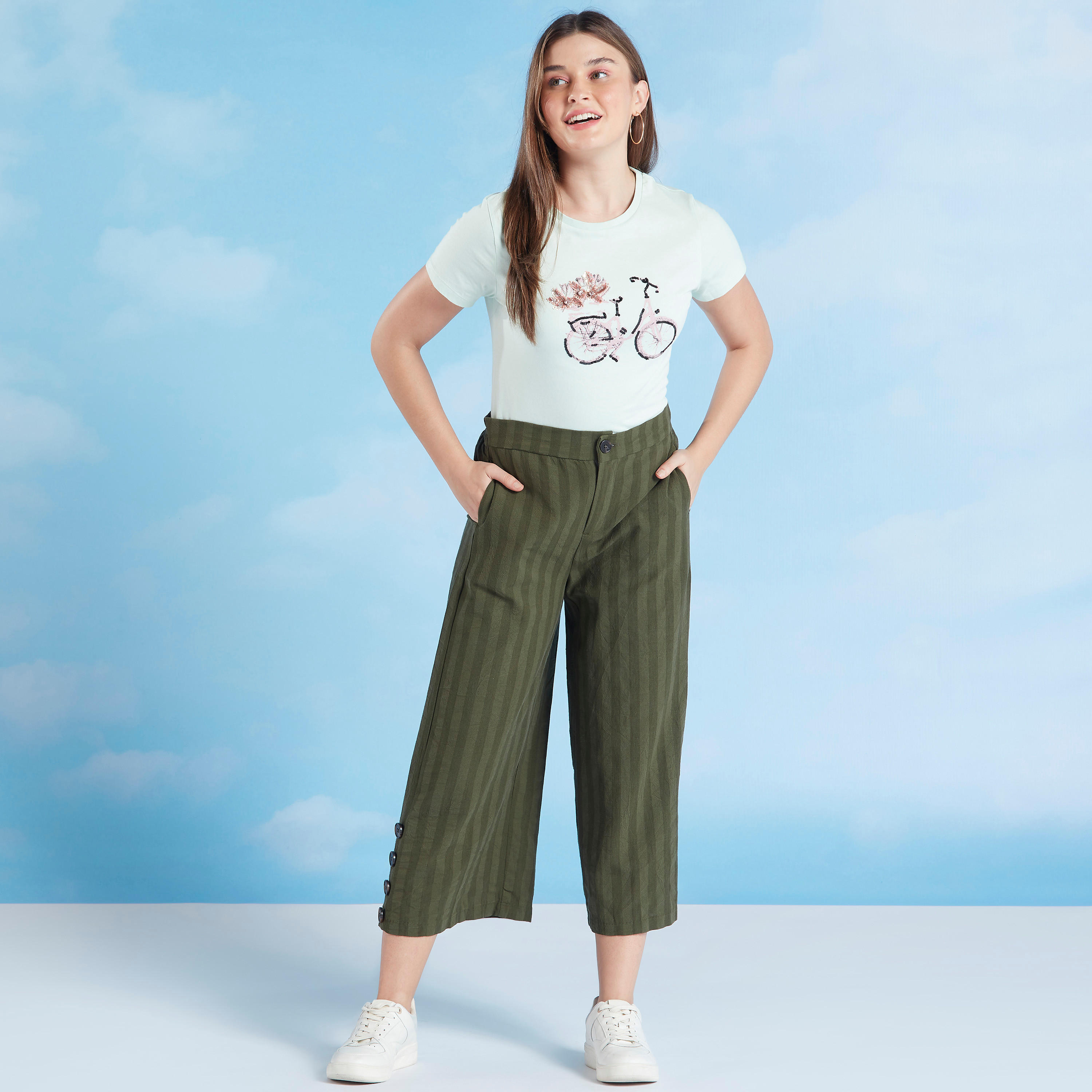 2Xtremz Printed and Embellished Crew Neck T-shirt with Short Sleeves-women-clothing-tshirts-image-2