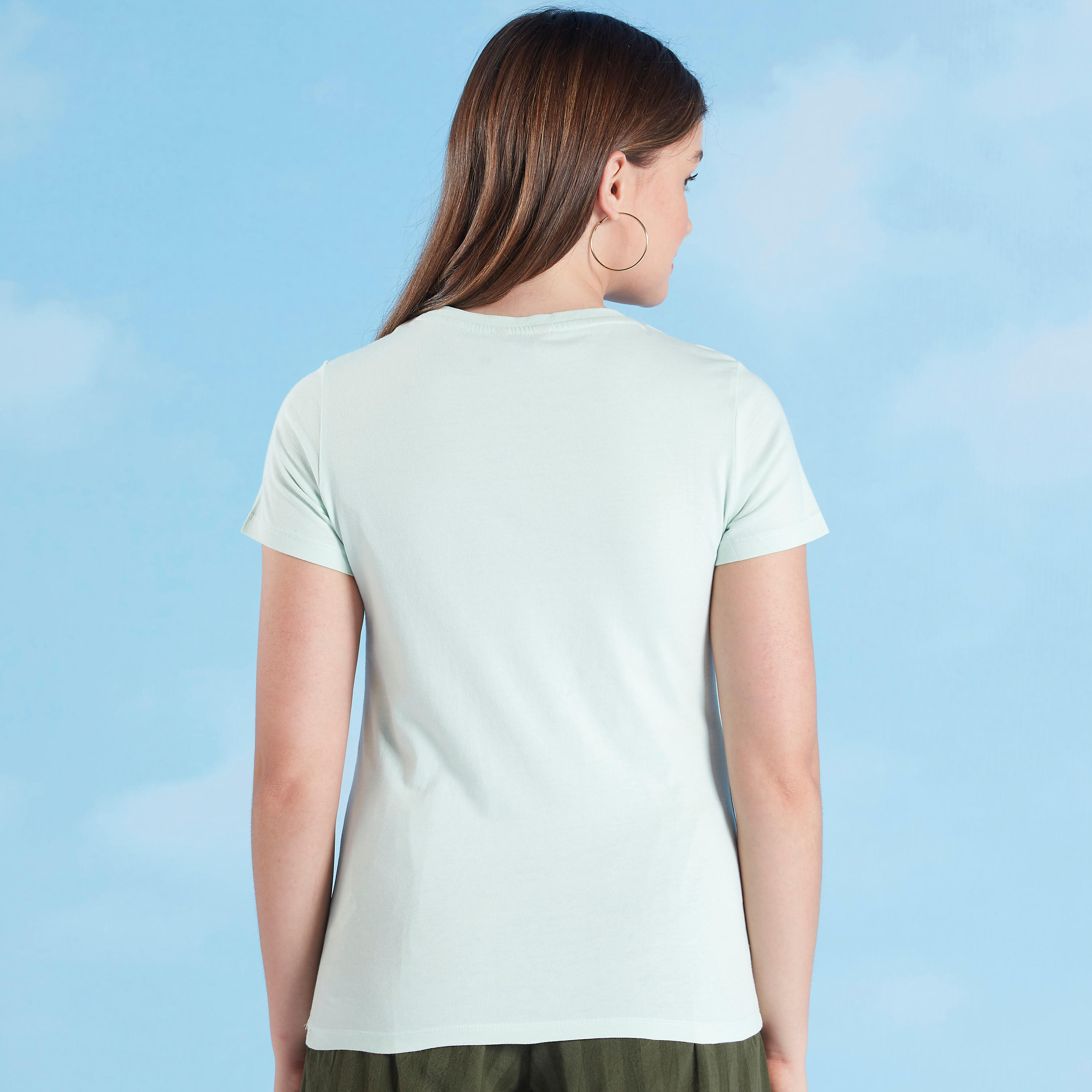 2Xtremz Printed and Embellished Crew Neck T-shirt with Short Sleeves-women-clothing-tshirts-image-5