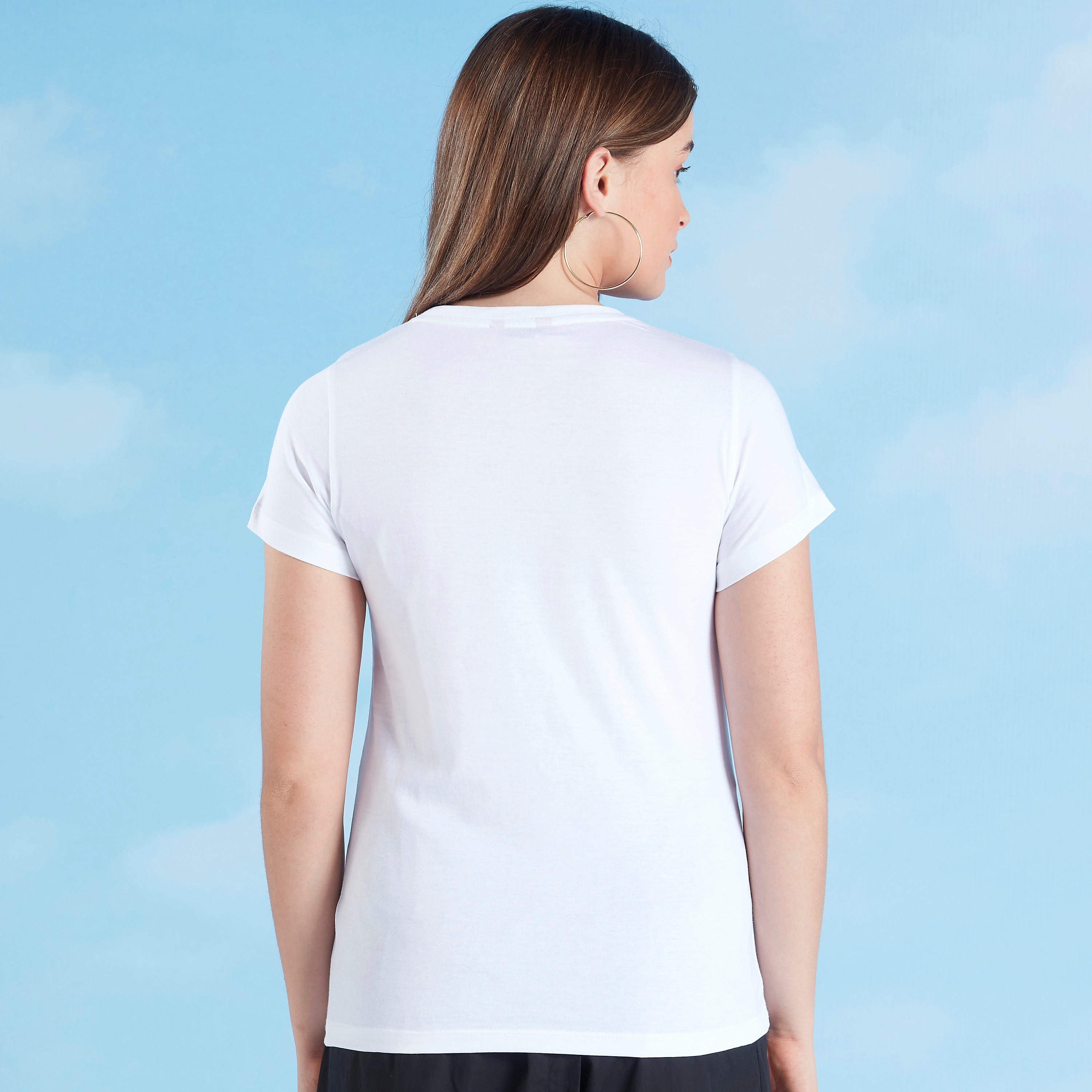 تيشيرت بياقة ضيّقة وأكمام قصيرة وتفاصيل ترتر-women-clothing-tshirts-image-4