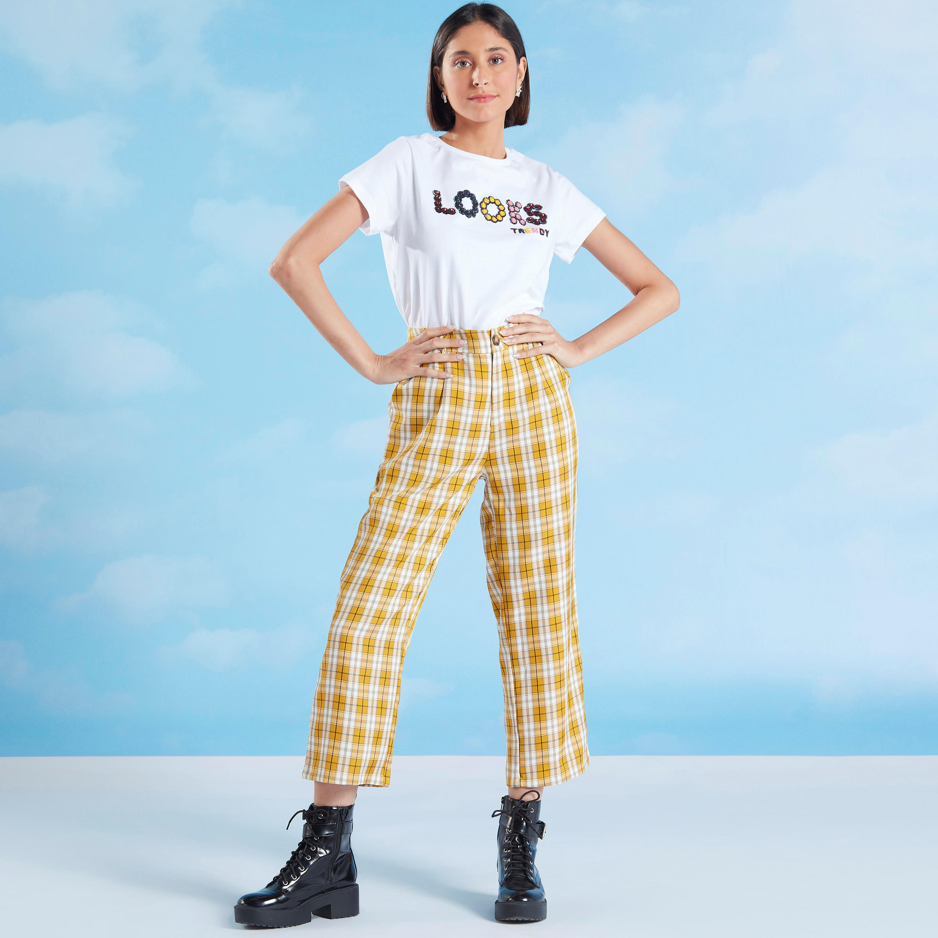 2Xtremz Printed and Embellished Crew Neck T-shirt with Short Sleeves-women-clothing-tshirts-image-2
